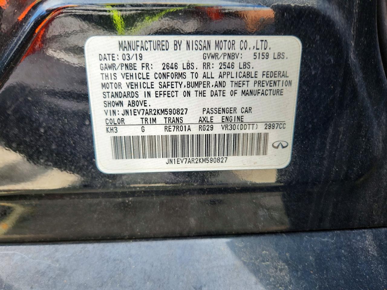 2019 Infiniti Q50 3.0t Signature Edition Black vin: JN1EV7AR2KM590827