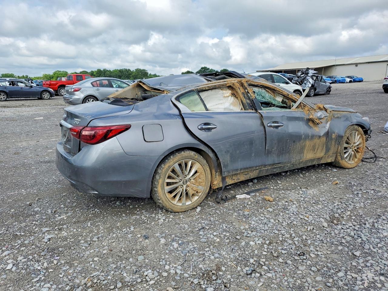 2019 Infiniti Q50 3.0t Luxe Gray vin: JN1EV7AR7KM553420