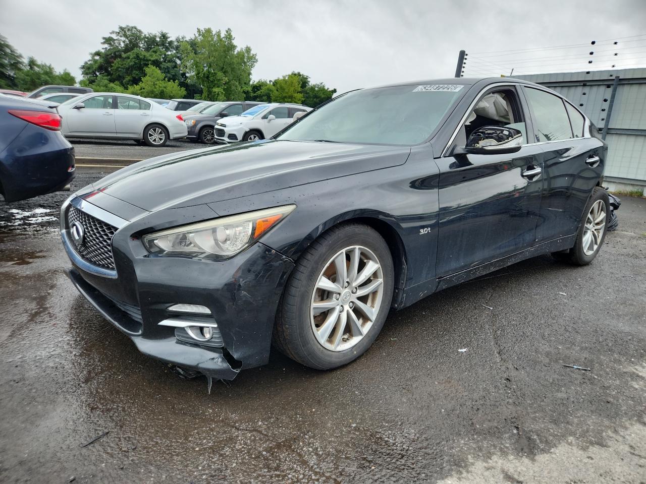 2017 Infiniti Q50 3.0t Premium Black vin: JN1EV7AR8HM834294 Damage: Left Head Lamp, Faded, Repair Required