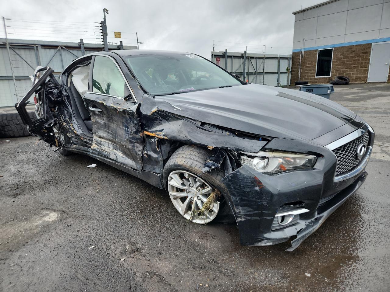 2017 Infiniti Q50 3.0t Premium Black vin: JN1EV7AR8HM834294 Damage: Right Head Lamp, Broken, Replacement Required