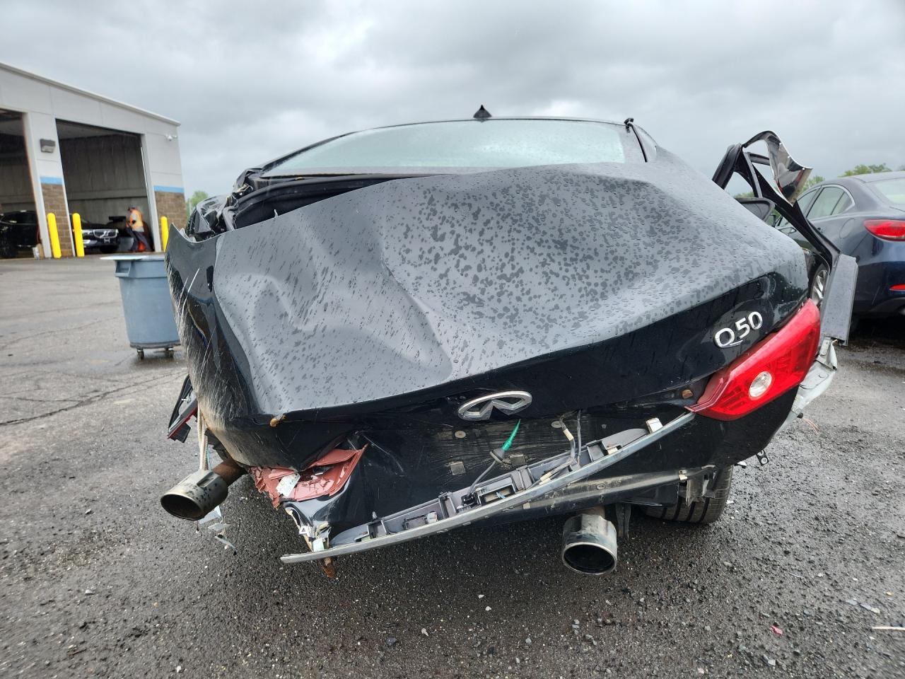 2017 Infiniti Q50 3.0t Premium Black vin: JN1EV7AR8HM834294 Damage: Rear Bumper, Missing, Replacement Required