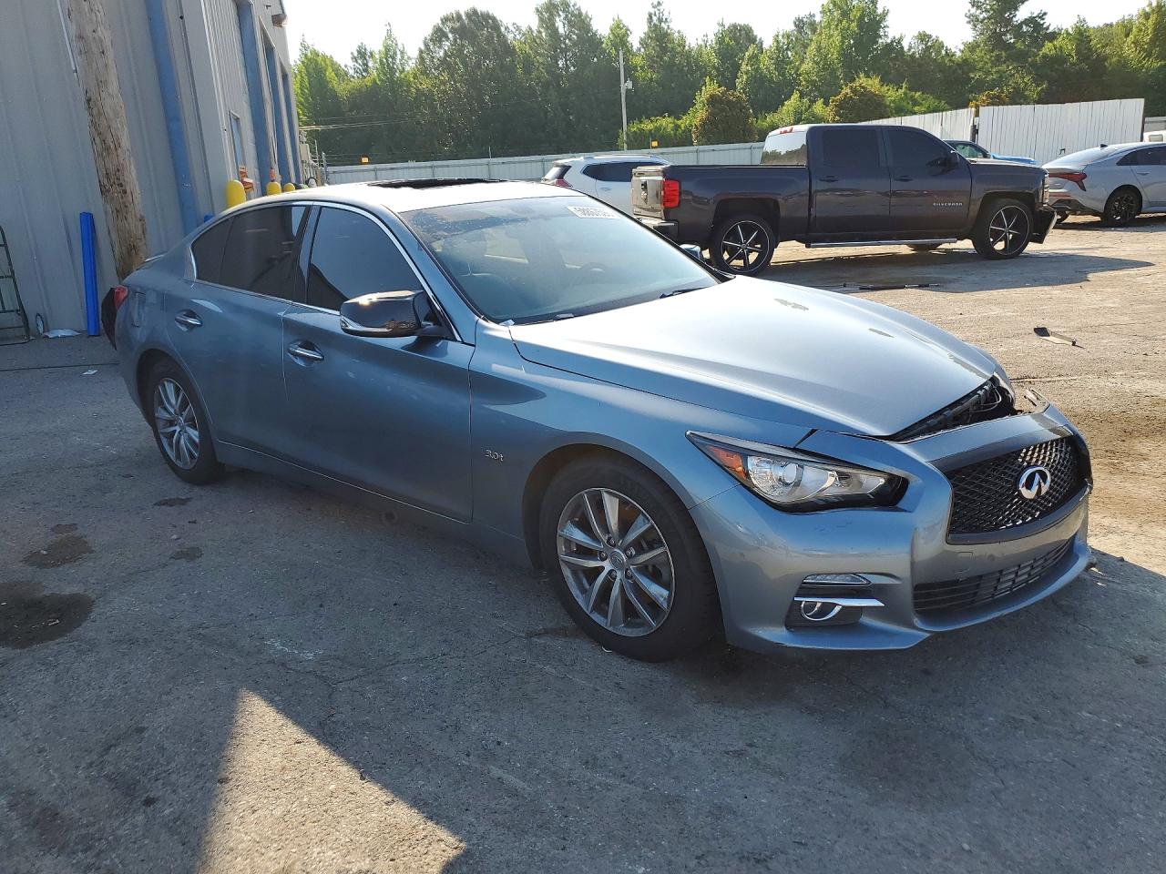 2017 Infiniti Q50 3.0t Premium Синий vin: JN1EV7ARXHM831655