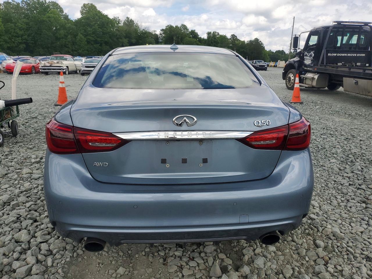 2019 Infiniti Q50 3.0t Luxe Синий vin: JN1EV7ARXKM556327