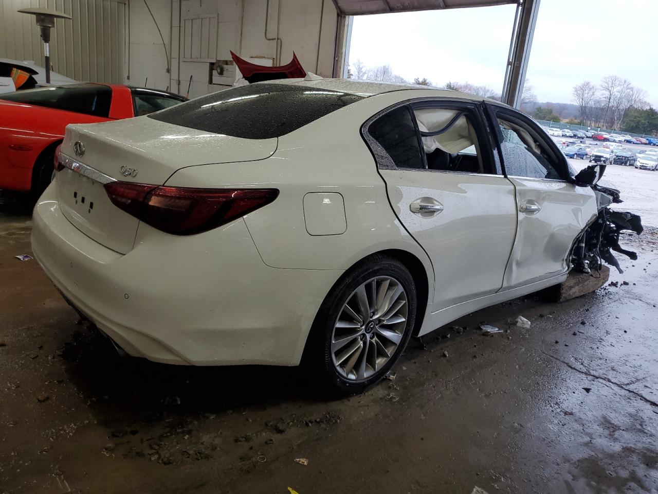 2021 Infiniti Q50 Luxe Белый vin: JN1EV7BP3MM706973