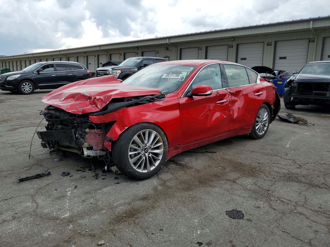 2021 Infiniti Q50 Luxe Red vin: JN1EV7BR2MM750853