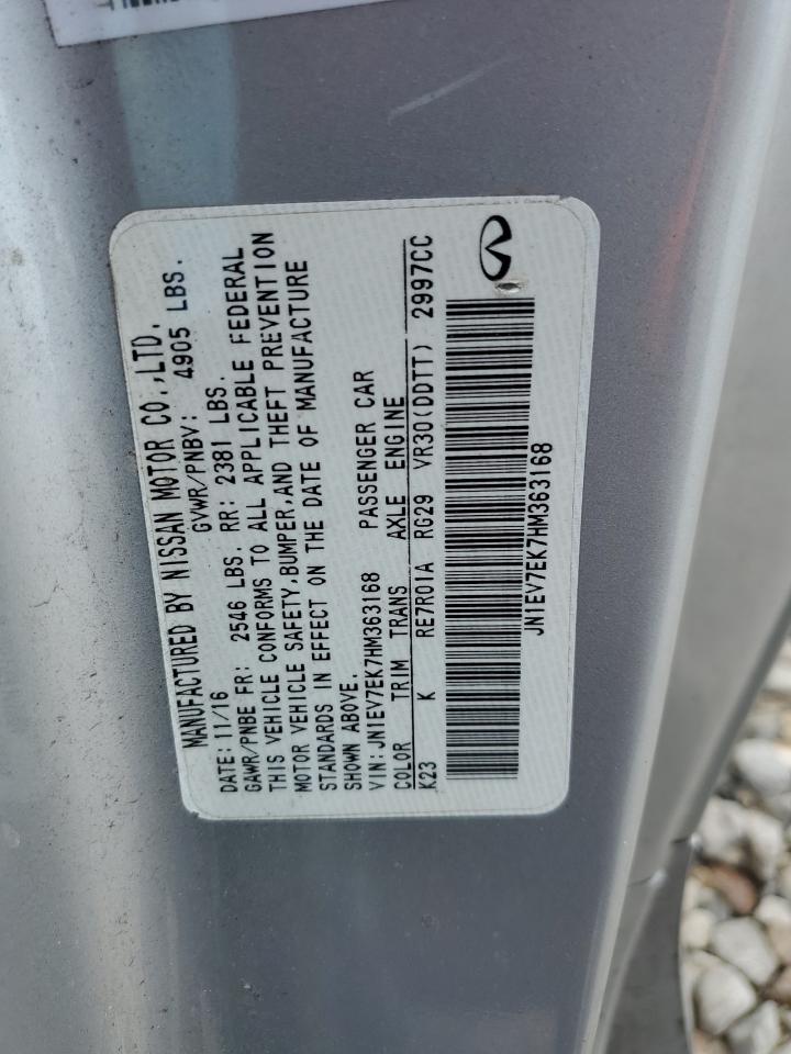 2017 Infiniti Q60 Premium Silver vin: JN1EV7EK7HM363168