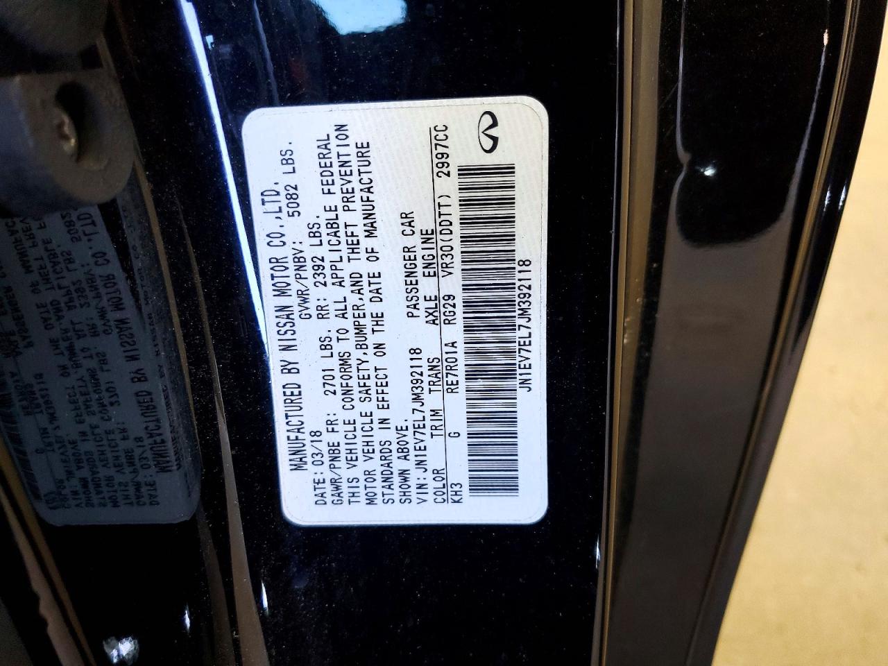2018 Infiniti Q60 3.0t Luxe Black vin: JN1EV7EL7JM392118