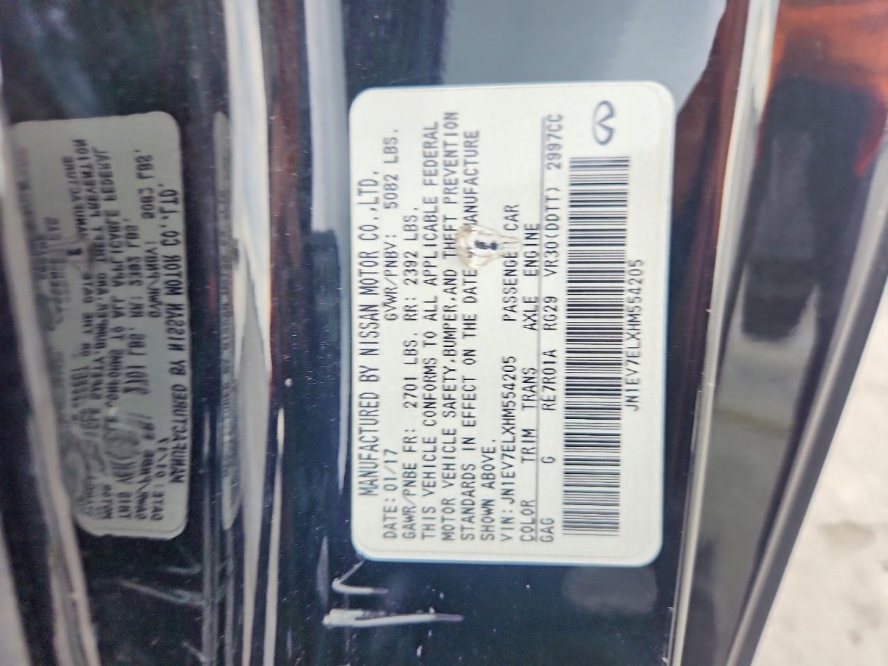 2017 Infiniti Q60 3.0t Premium Black vin: JN1EV7ELXHM554205