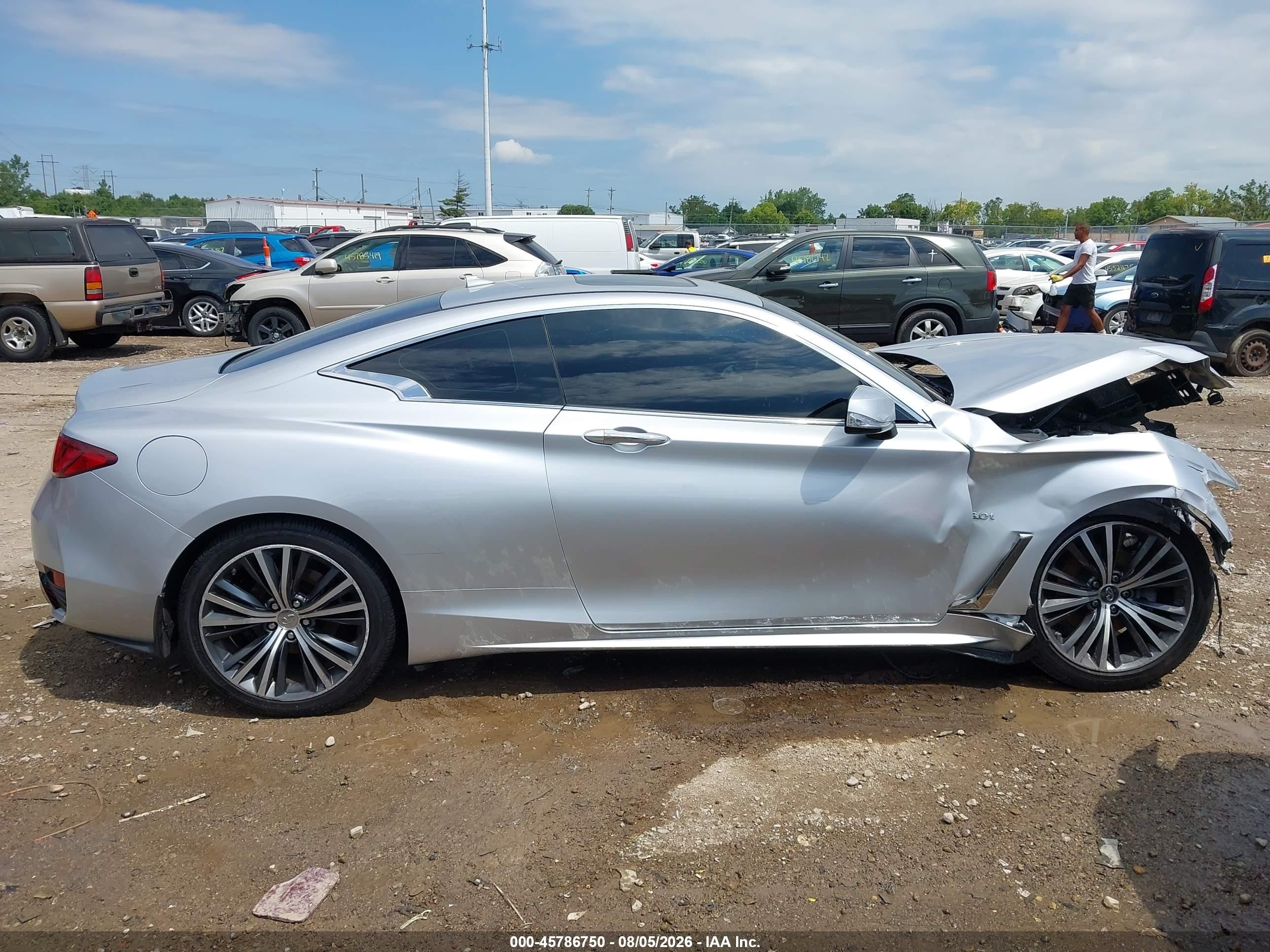 2019 Infiniti Q60 3.0t Luxe Silver vin: JN1EV7ELXKM290345