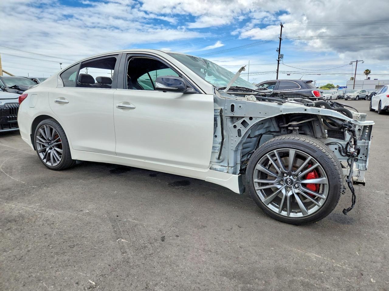2019 Infiniti Q50 Red Sport 400 White vin: JN1FV7AP7KM760229