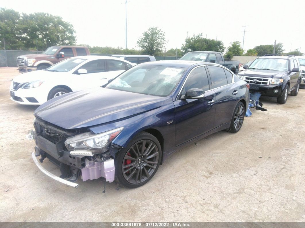 2018 Infiniti Q50 Red Sport 400 Blue vin: JN1FV7AR1JM700205