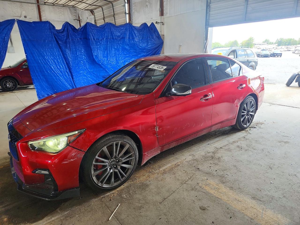 2021 Infiniti Q50 Red Sport 400 Red vin: JN1FV7DR4MM880490