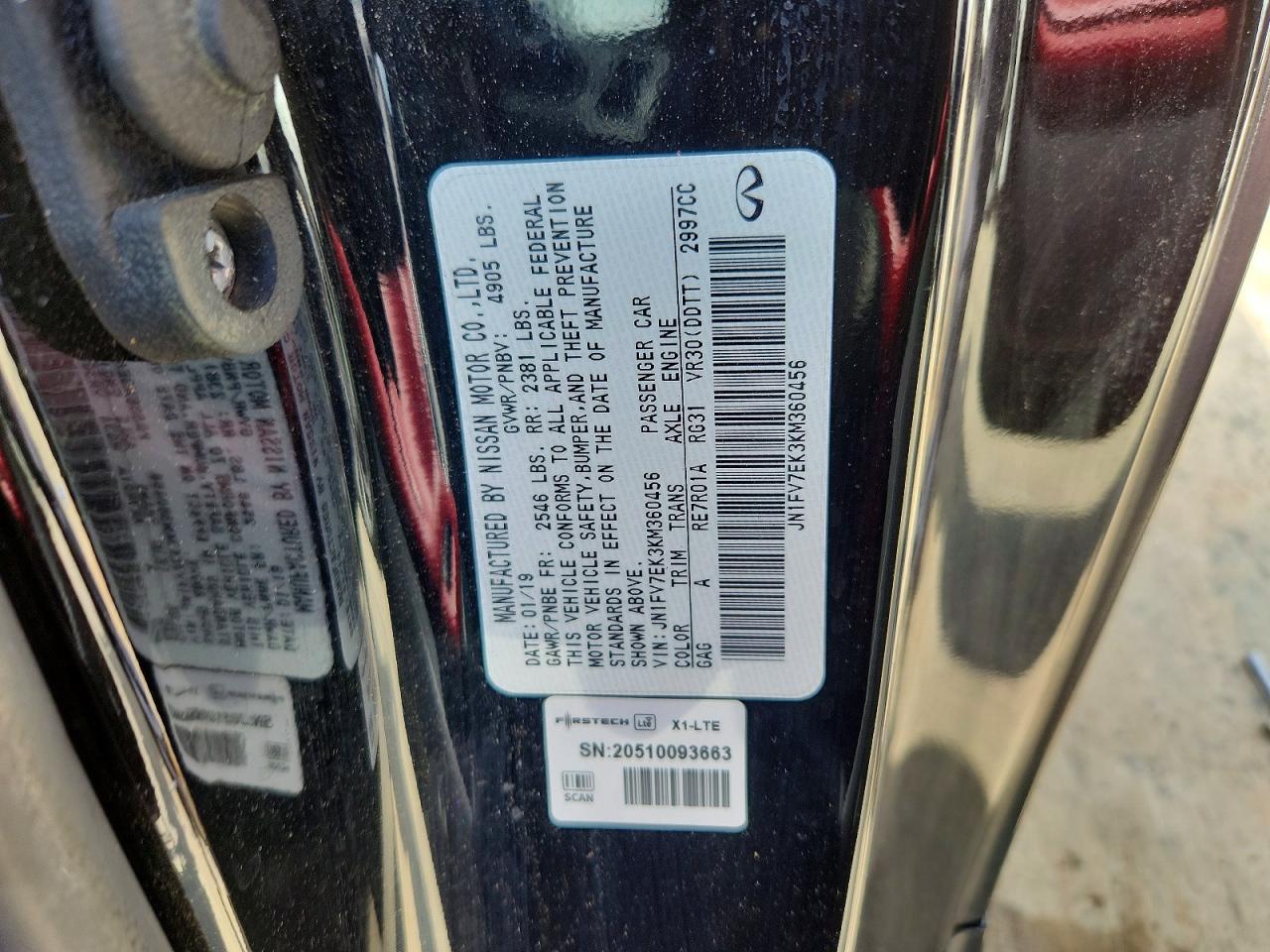 2019 Infiniti Q60 Red Sport 400 Черный vin: JN1FV7EK3KM360456