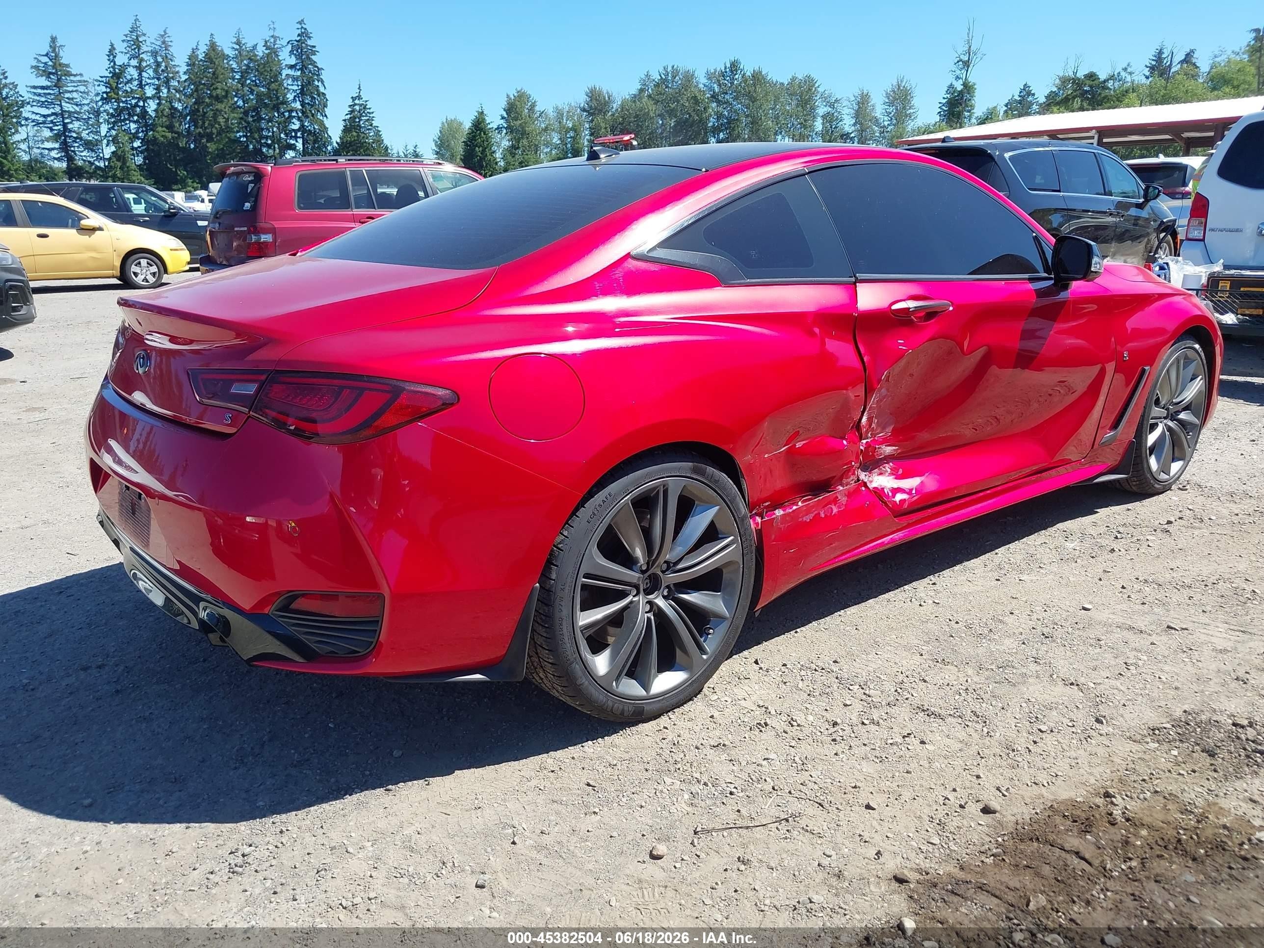 2020 Infiniti Q60 Red Sport 400 Awd Red vin: JN1FV7EL0LM460038