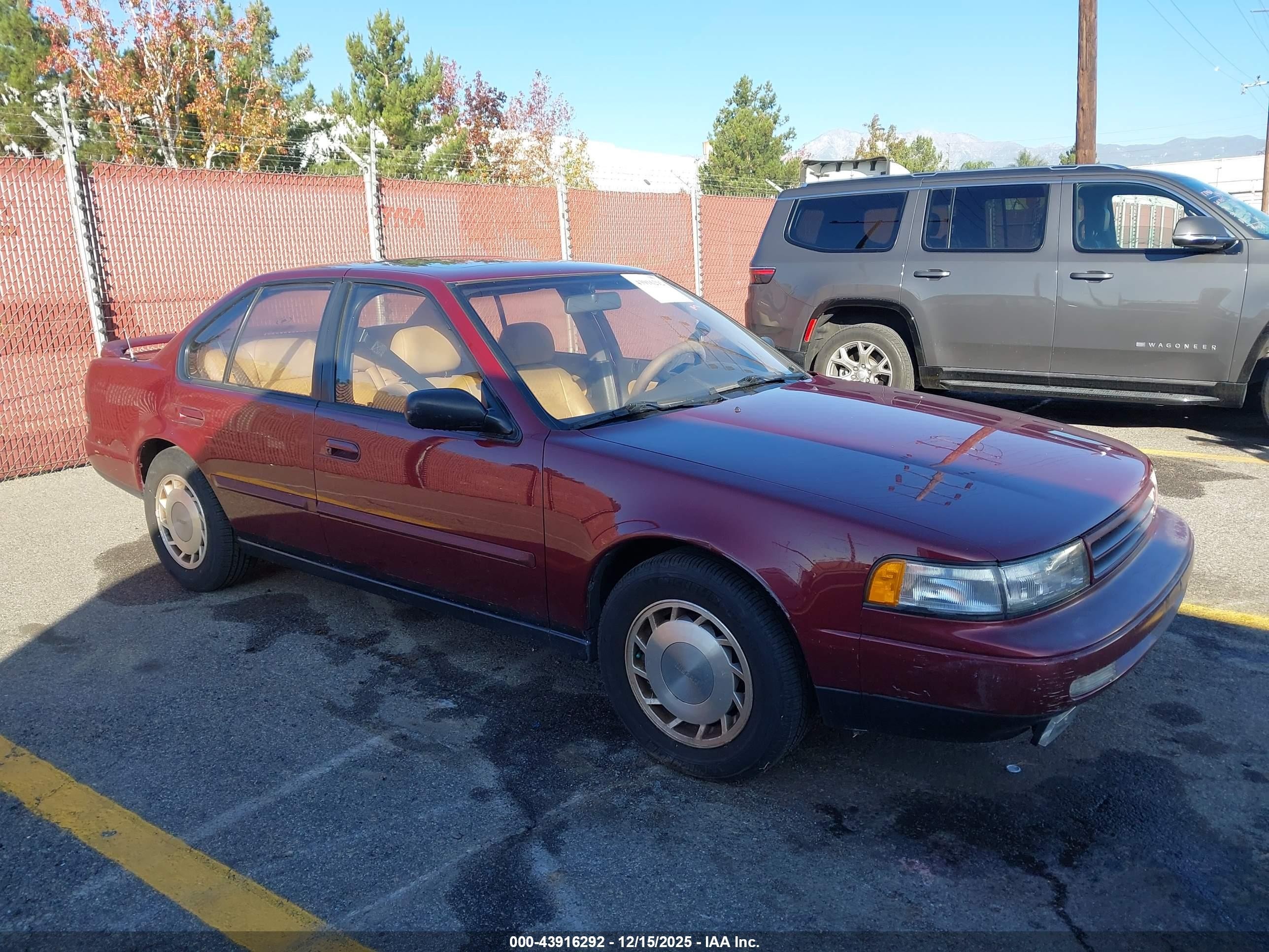 1991 Nissan Maxima   Maroon vin: JN1HJ01P4MT511875