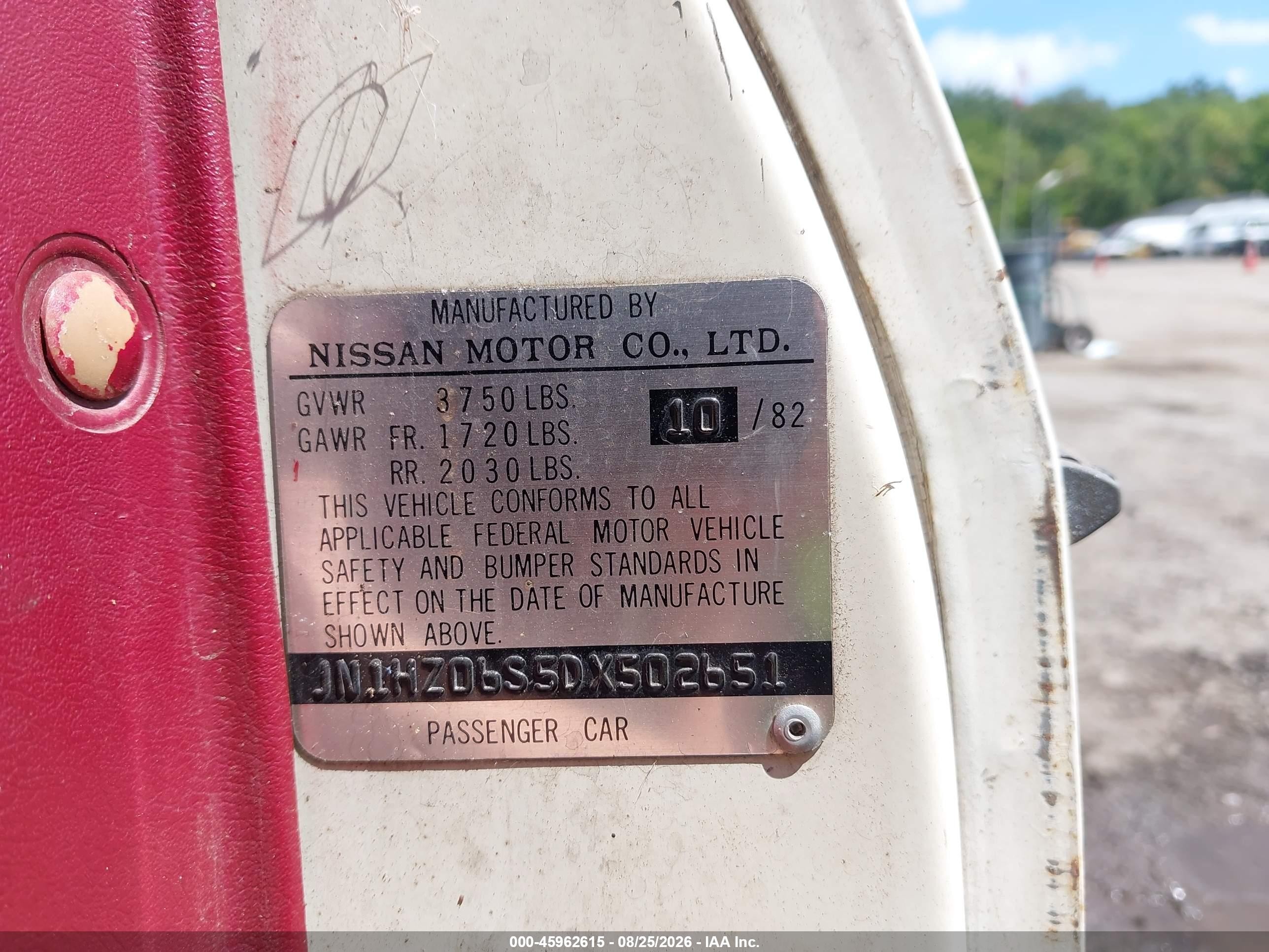 1983 Datsun 280zx 2+2 Белый vin: JN1HZ06S5DX502651
