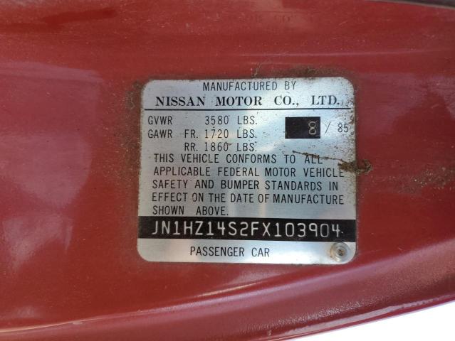 Price & History 1985 Nissan 300zx 3.0l 6 vin: JN1HZ14S2FX103904