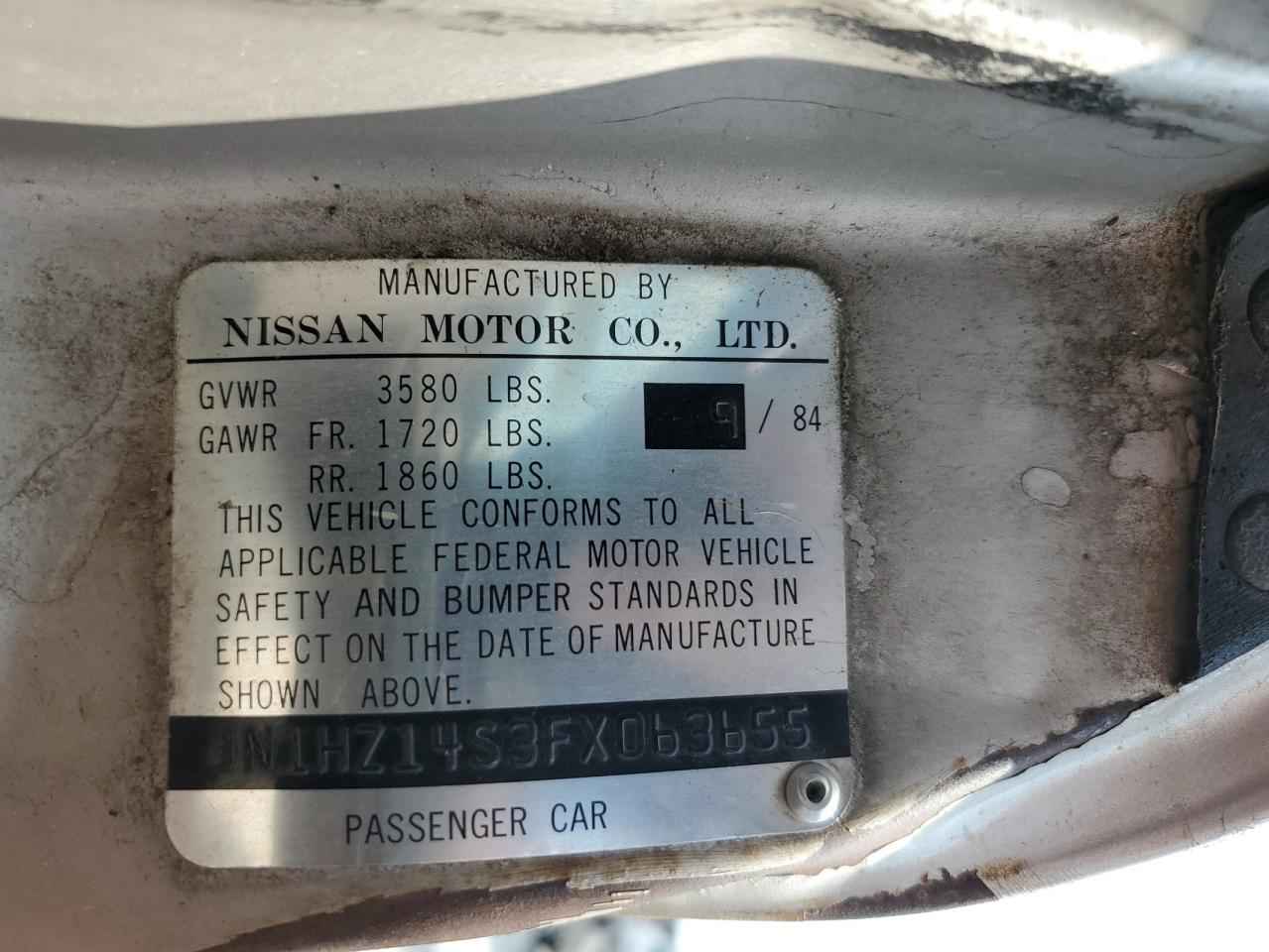 Price & History 1985 Nissan 300zx 3.0l 6 vin: JN1HZ14S3FX063655
