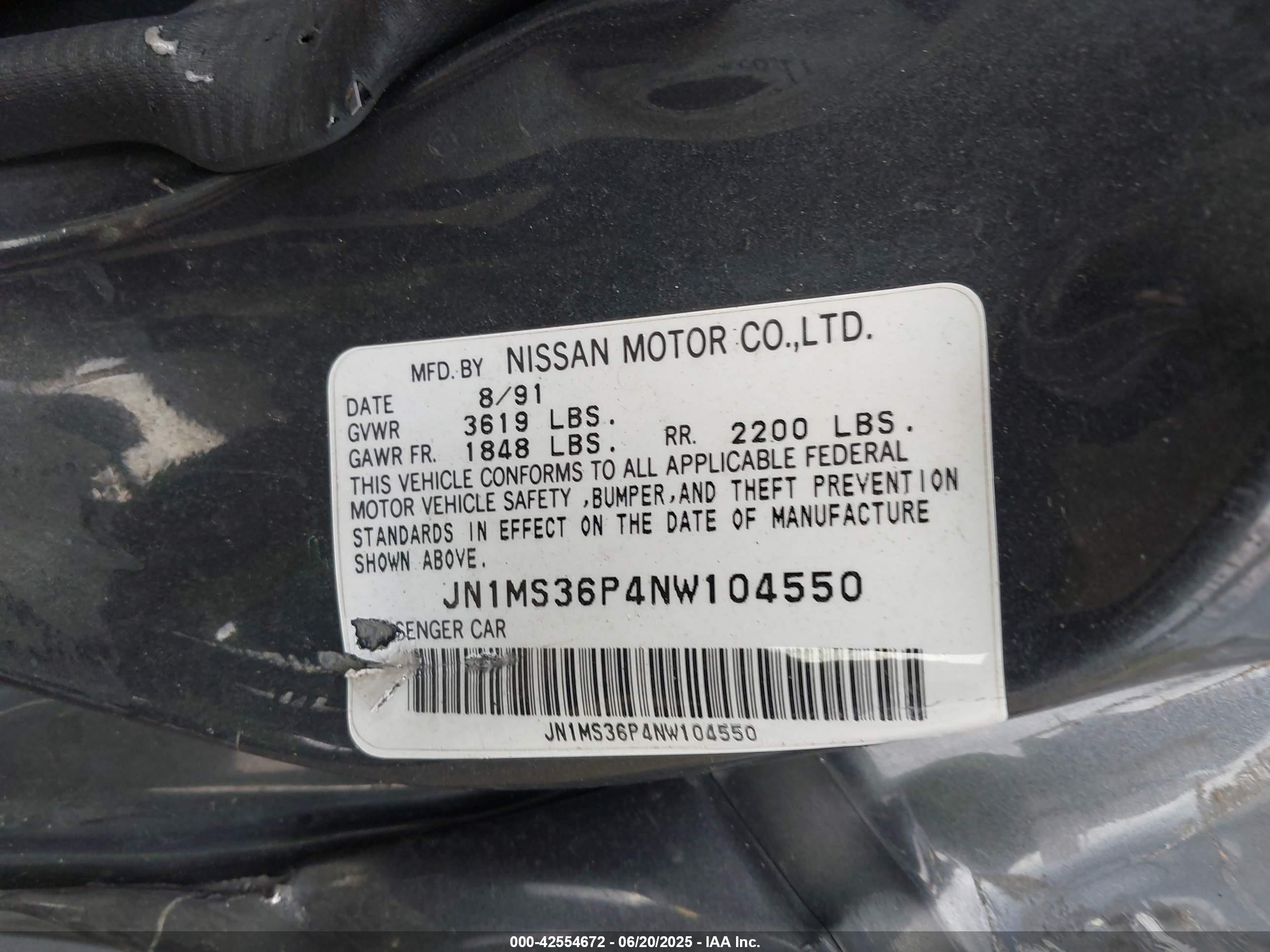 1992 Nissan 240sx   Gray vin: JN1MS36P4NW104550