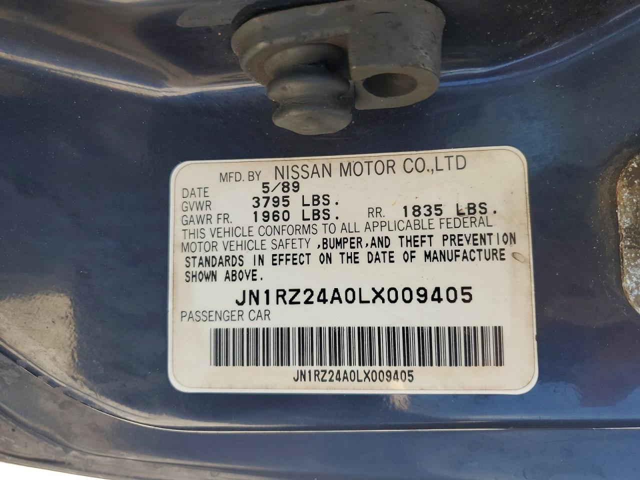 1990 Nissan 300zx Gs Blue vin: JN1RZ24A0LX009405