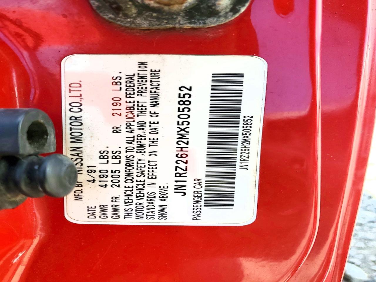 1991 Nissan 300zx 2+2 Red vin: JN1RZ26H2MX505852