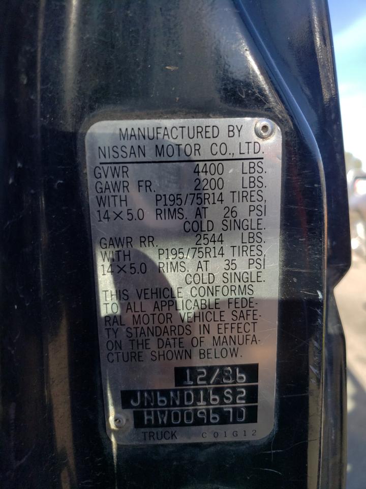1987 Nissan D21 King Cab Black vin: JN6ND16S2HW009670