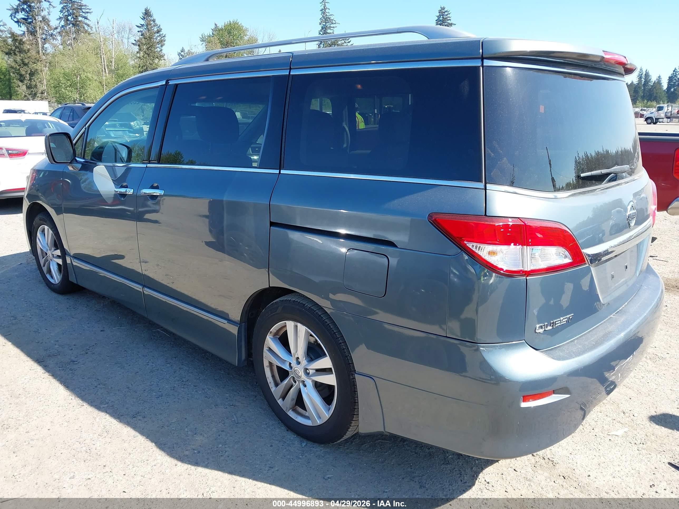 2011 Nissan Quest Sl Gray vin: JN8AE2KP0B9002071