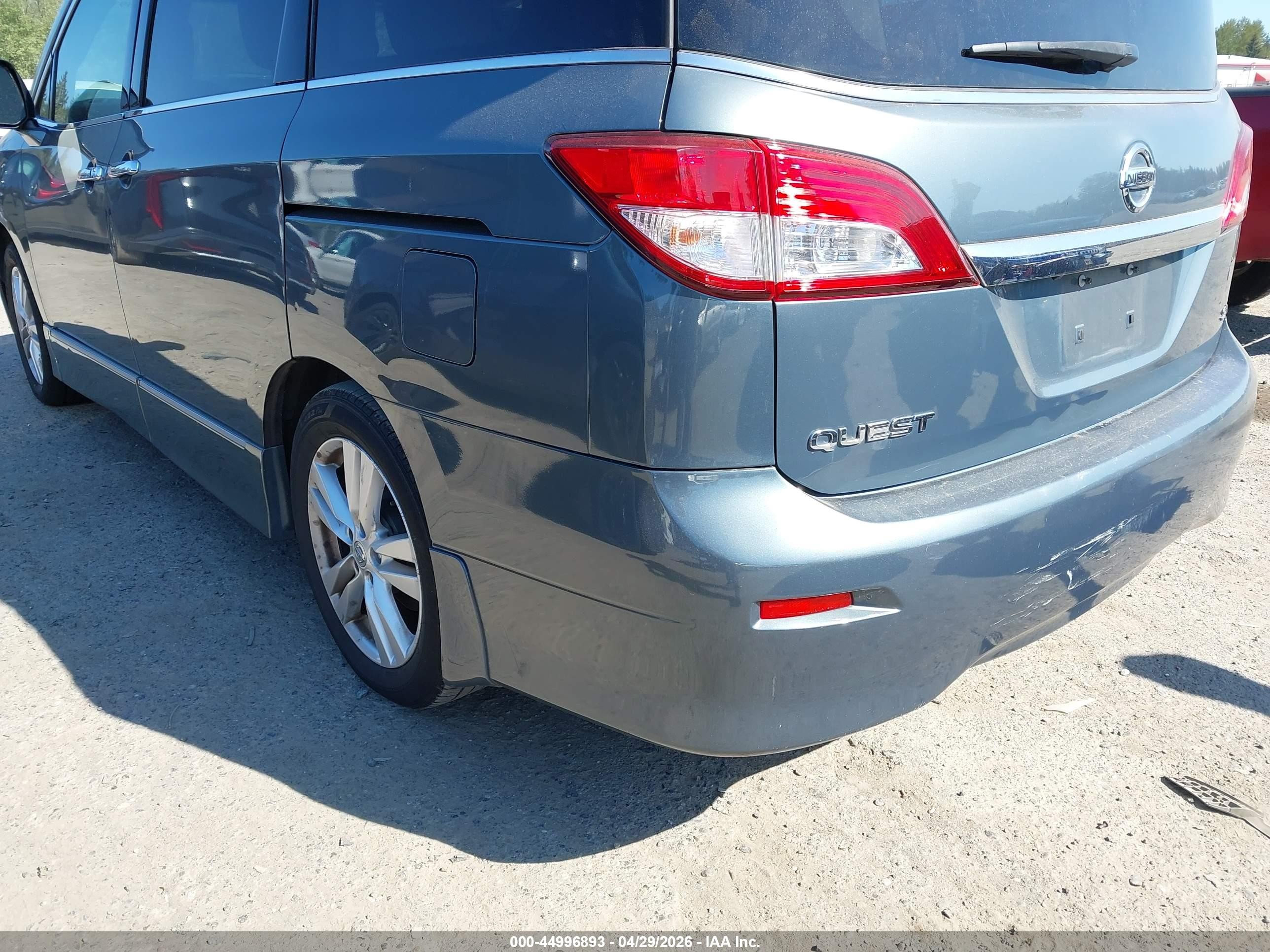 2011 Nissan Quest Sl Gray vin: JN8AE2KP0B9002071