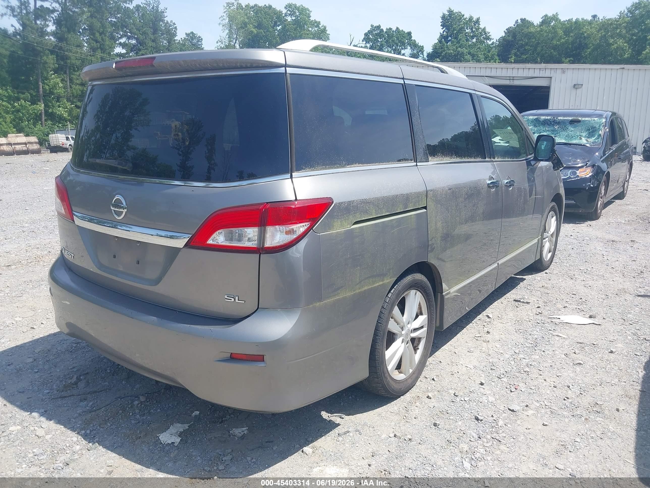 2011 Nissan Quest Sl Gray vin: JN8AE2KP0B9002572