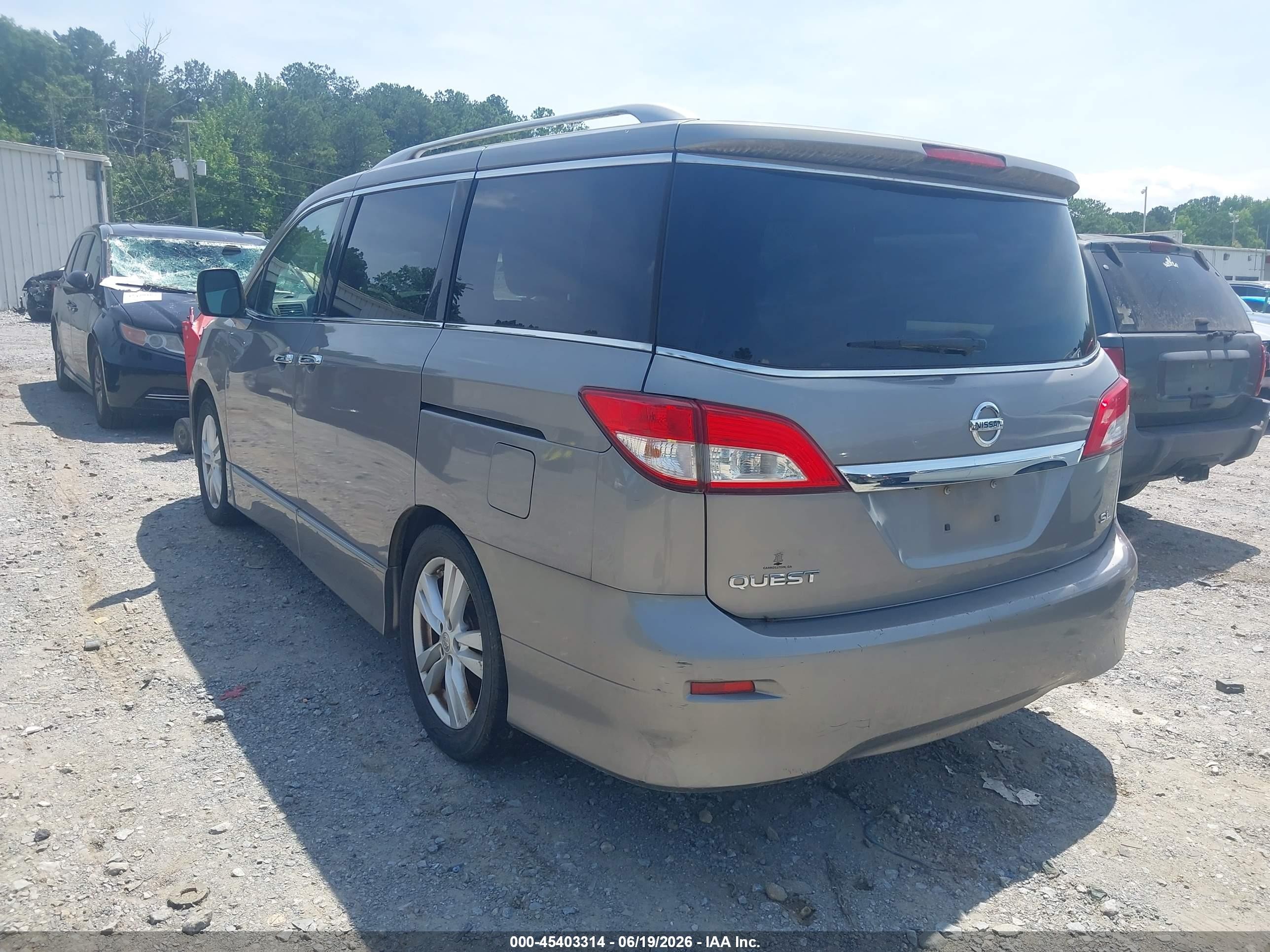 2011 Nissan Quest Sl Gray vin: JN8AE2KP0B9002572