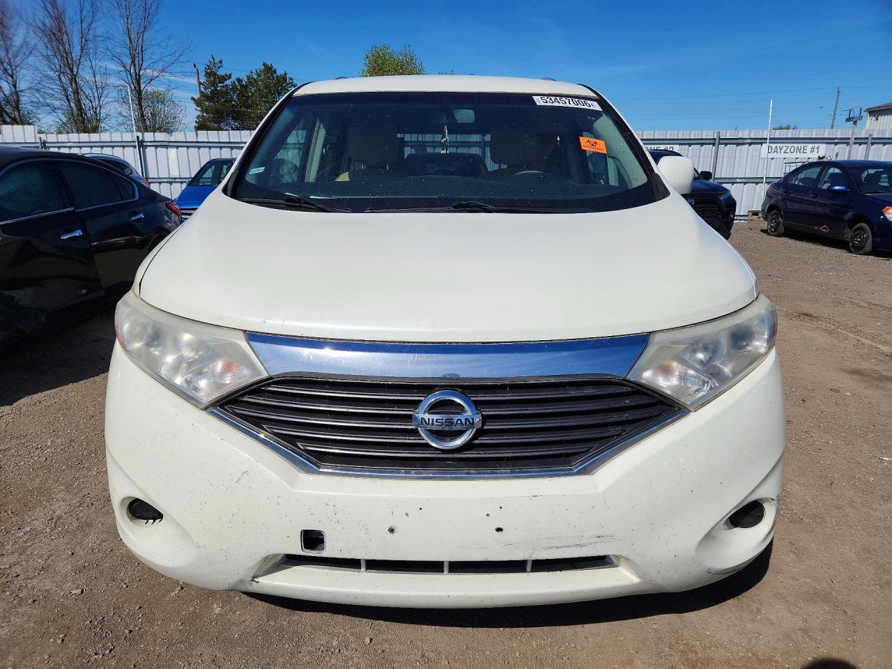 2011 Nissan Quest 3.5 S White vin: JN8AE2KP0B9011272
