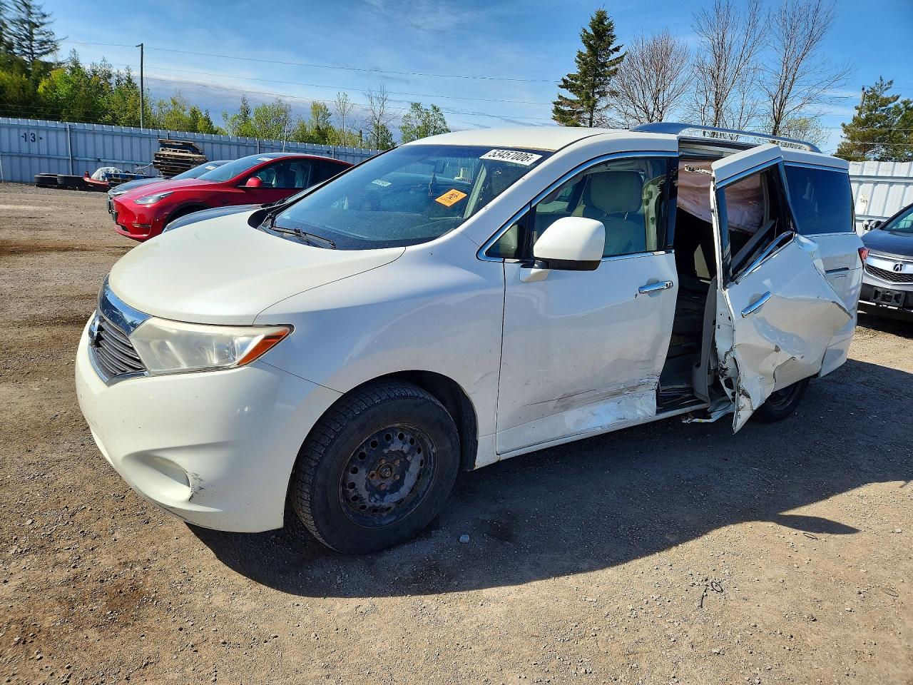 2011 Nissan Quest 3.5 S White vin: JN8AE2KP0B9011272
