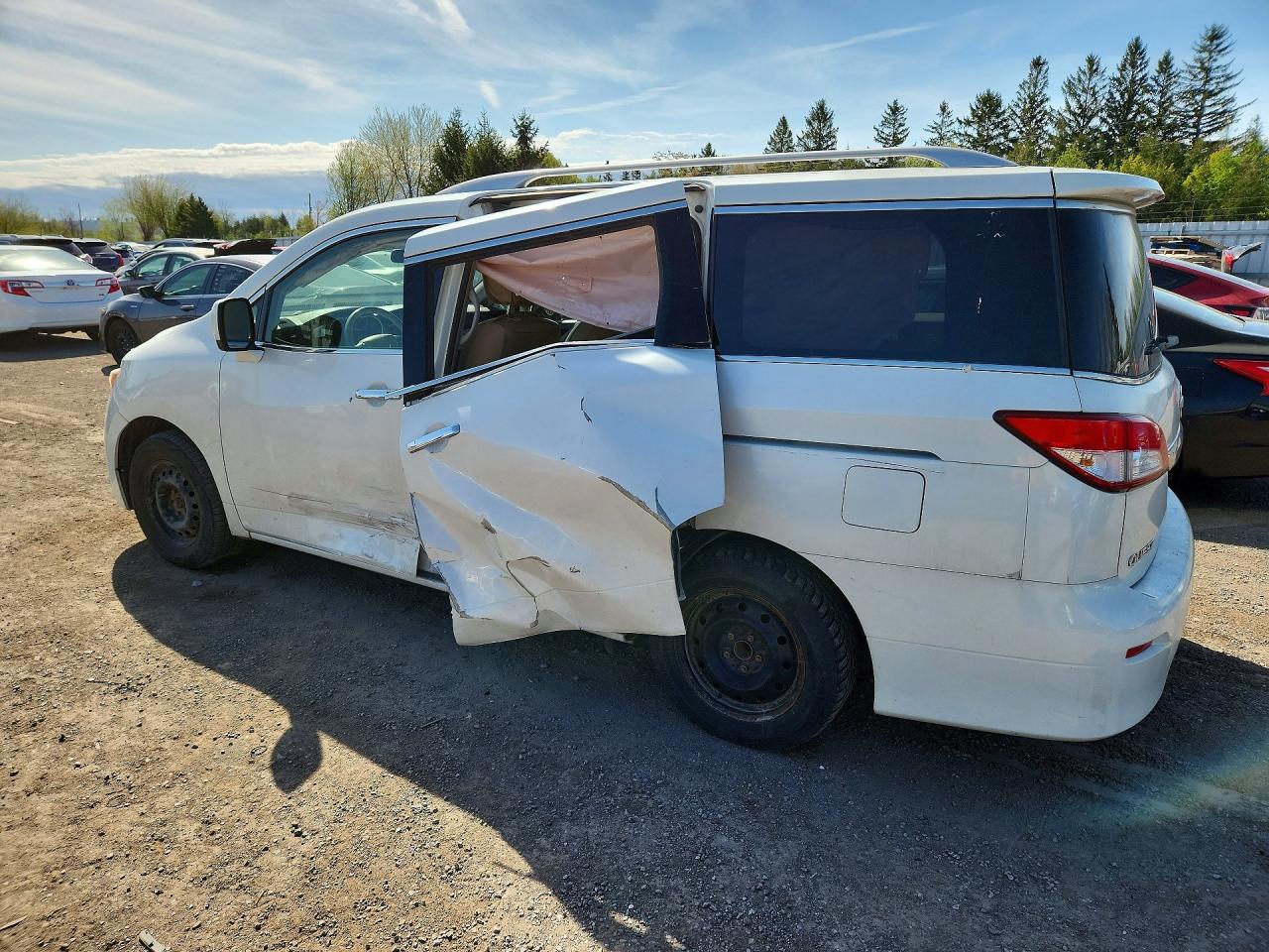 2011 Nissan Quest 3.5 S White vin: JN8AE2KP0B9011272