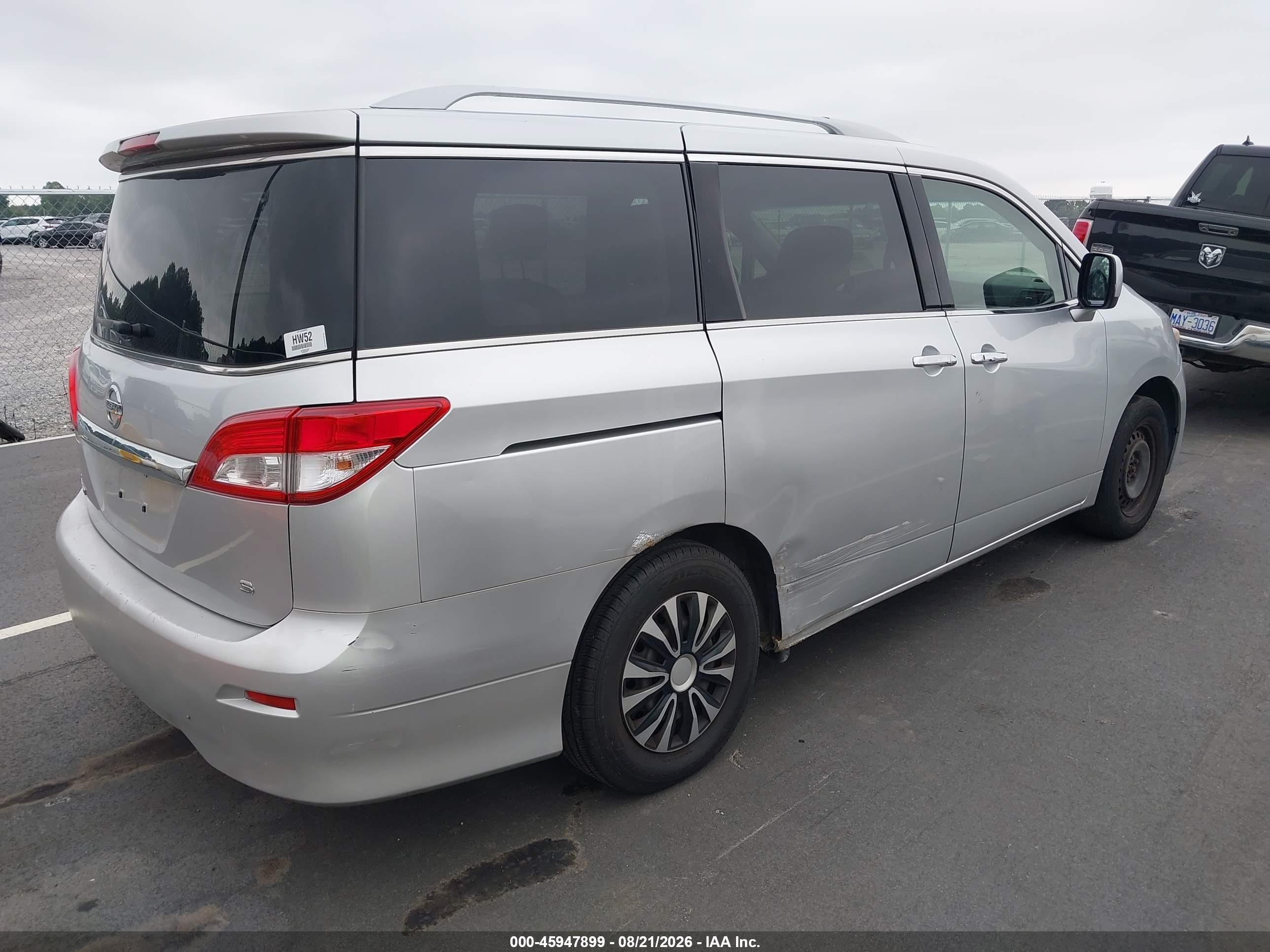 2012 Nissan Quest S Silver vin: JN8AE2KP0C9031877
