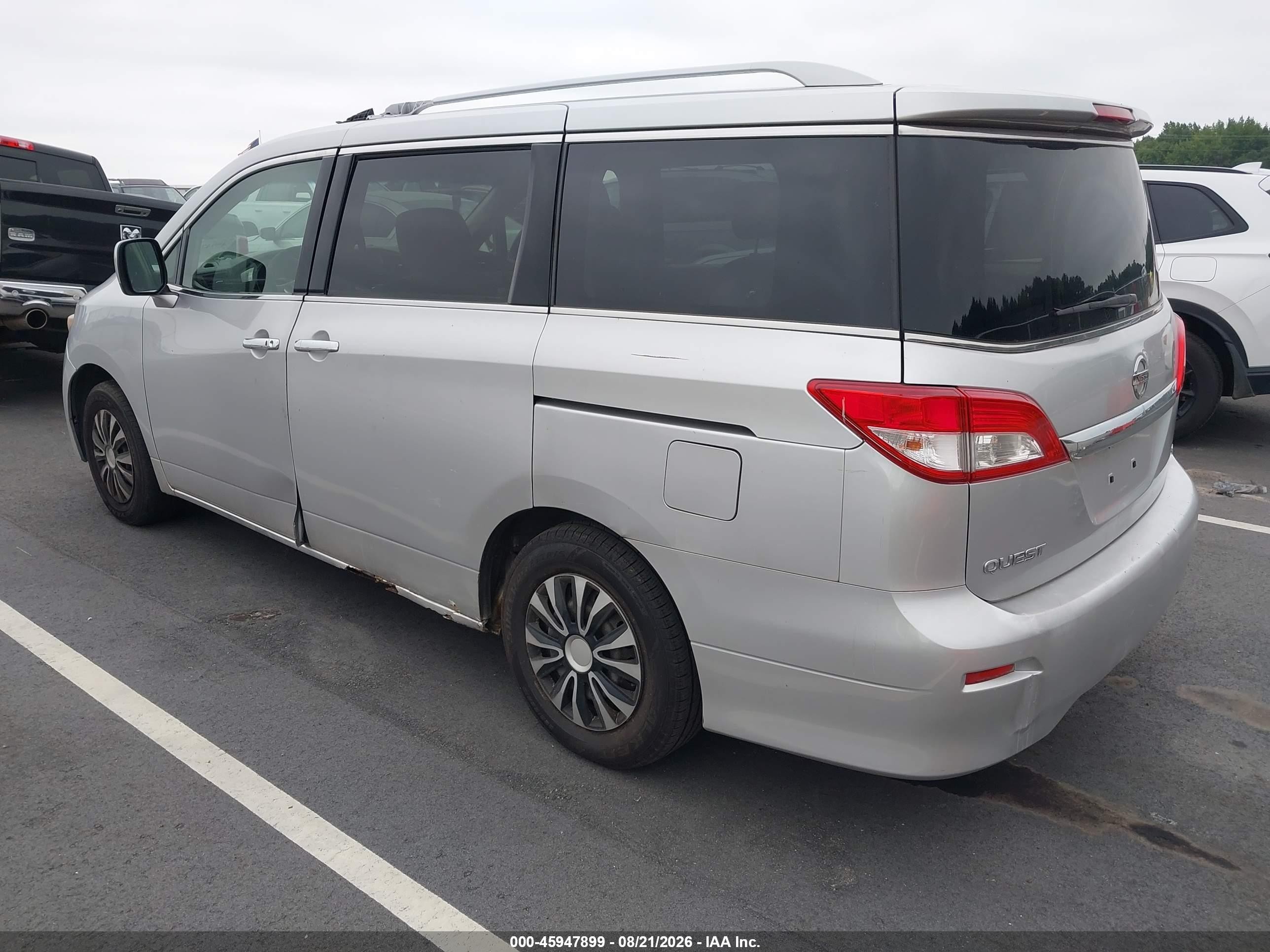 2012 Nissan Quest S Silver vin: JN8AE2KP0C9031877