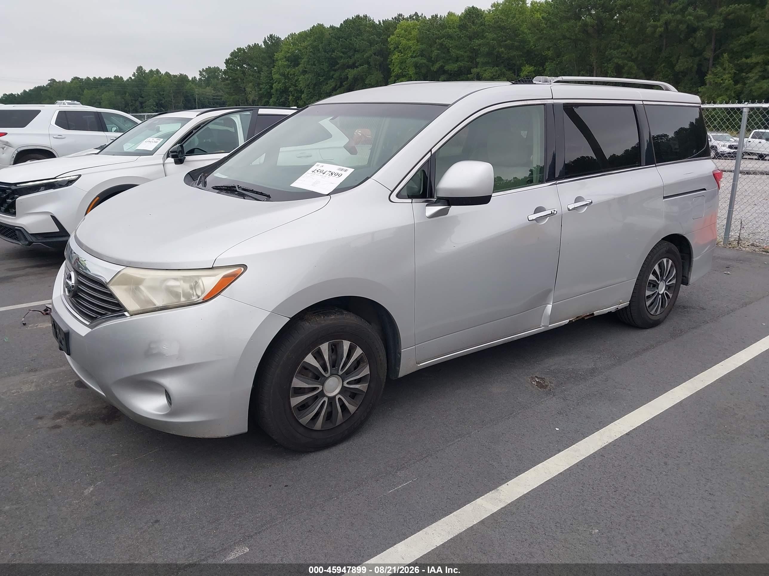 2012 Nissan Quest S Silver vin: JN8AE2KP0C9031877