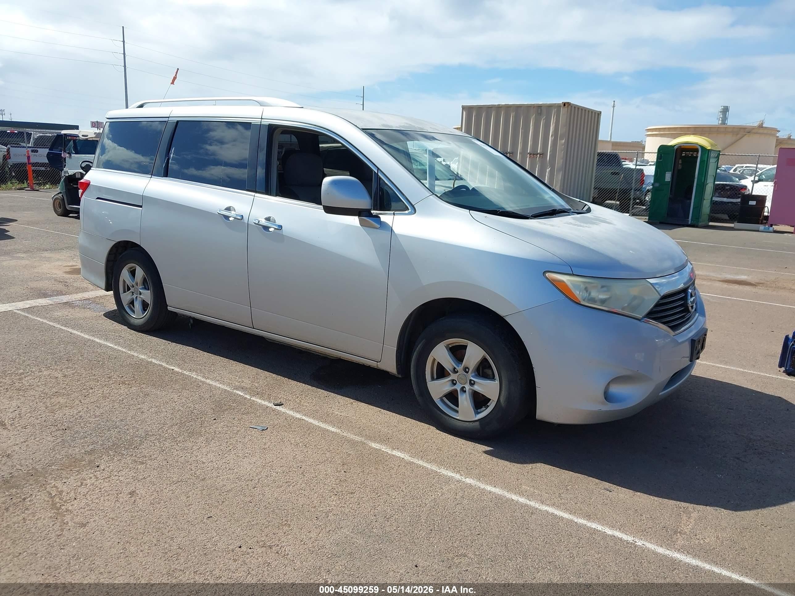 2012 Nissan Quest Sv Silver vin: JN8AE2KP0C9049859