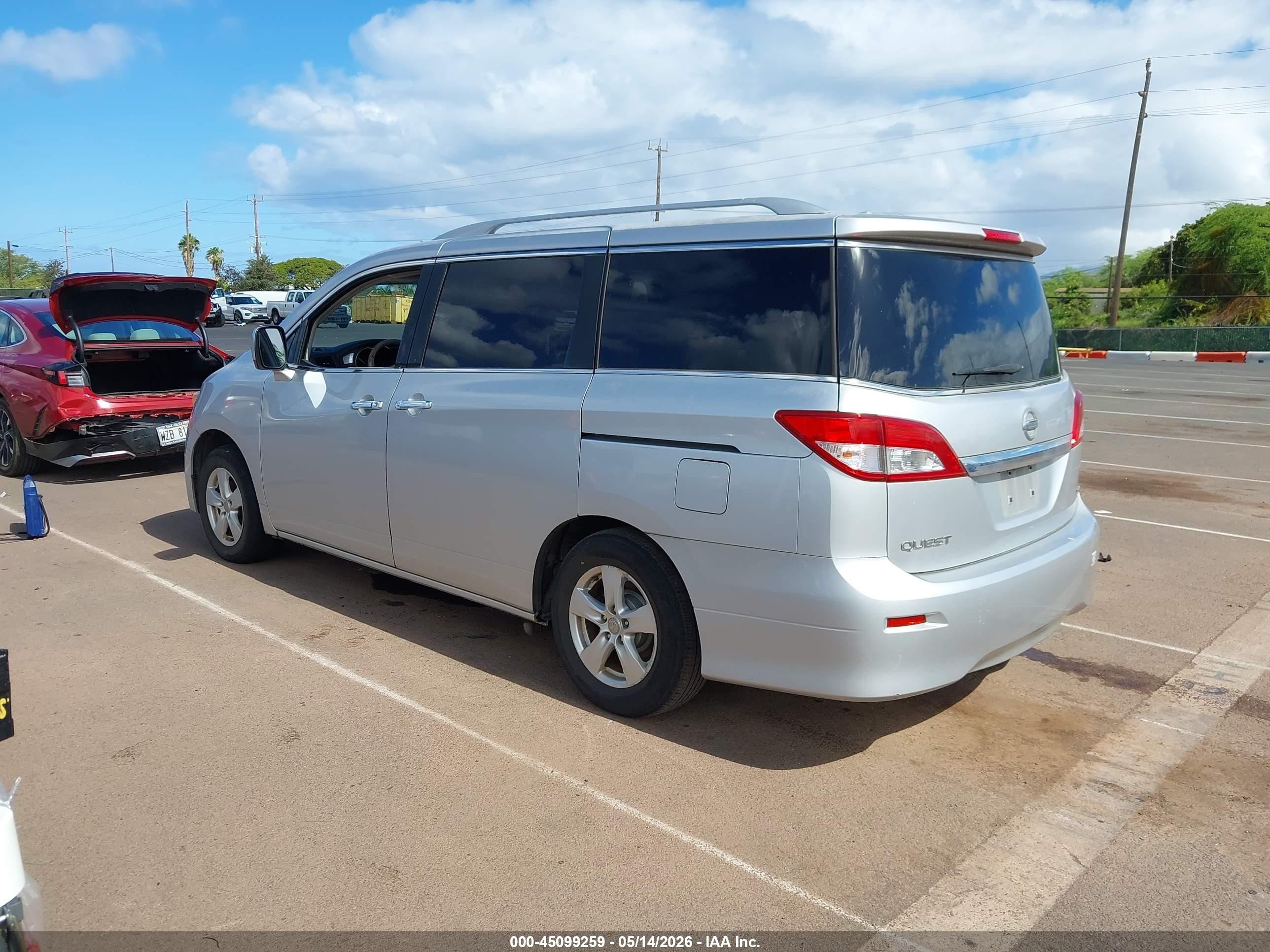 2012 Nissan Quest Sv Silver vin: JN8AE2KP0C9049859