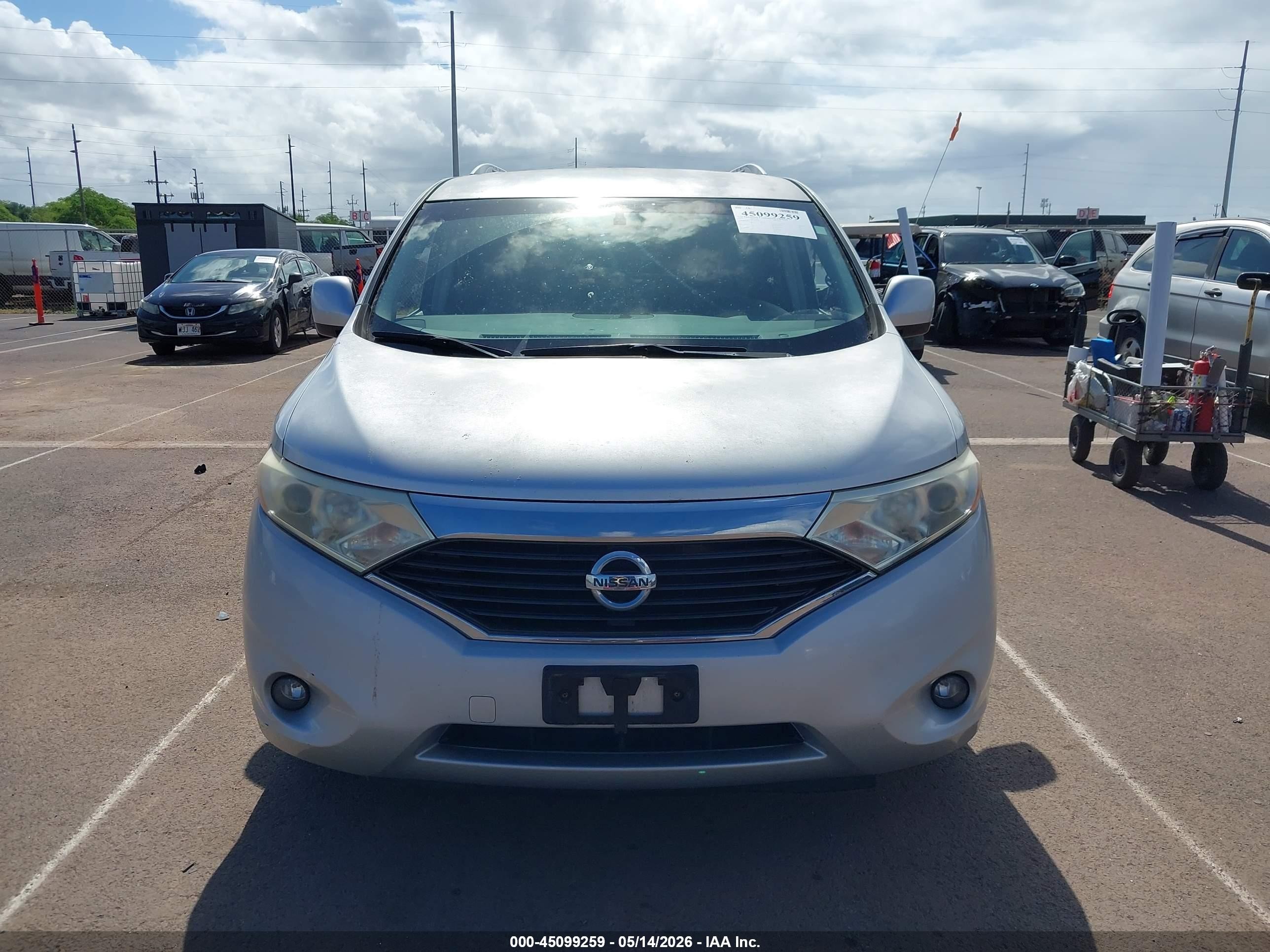 2012 Nissan Quest Sv Silver vin: JN8AE2KP0C9049859