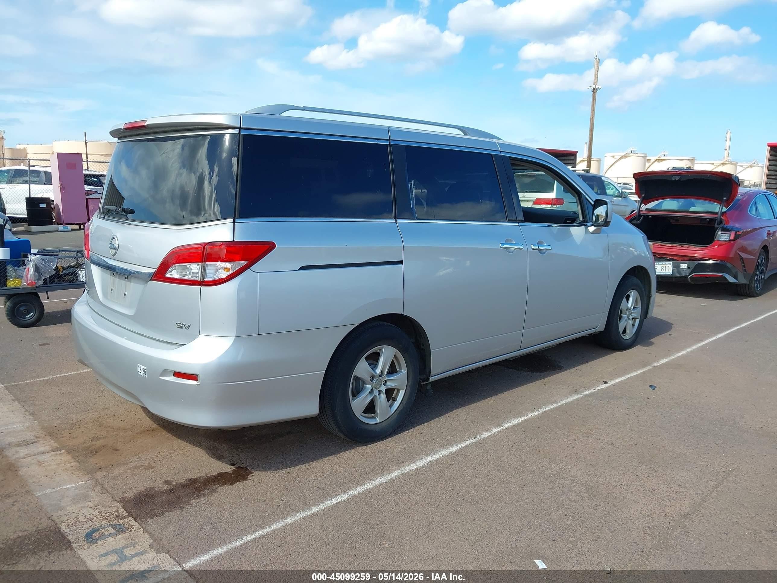 2012 Nissan Quest Sv Silver vin: JN8AE2KP0C9049859
