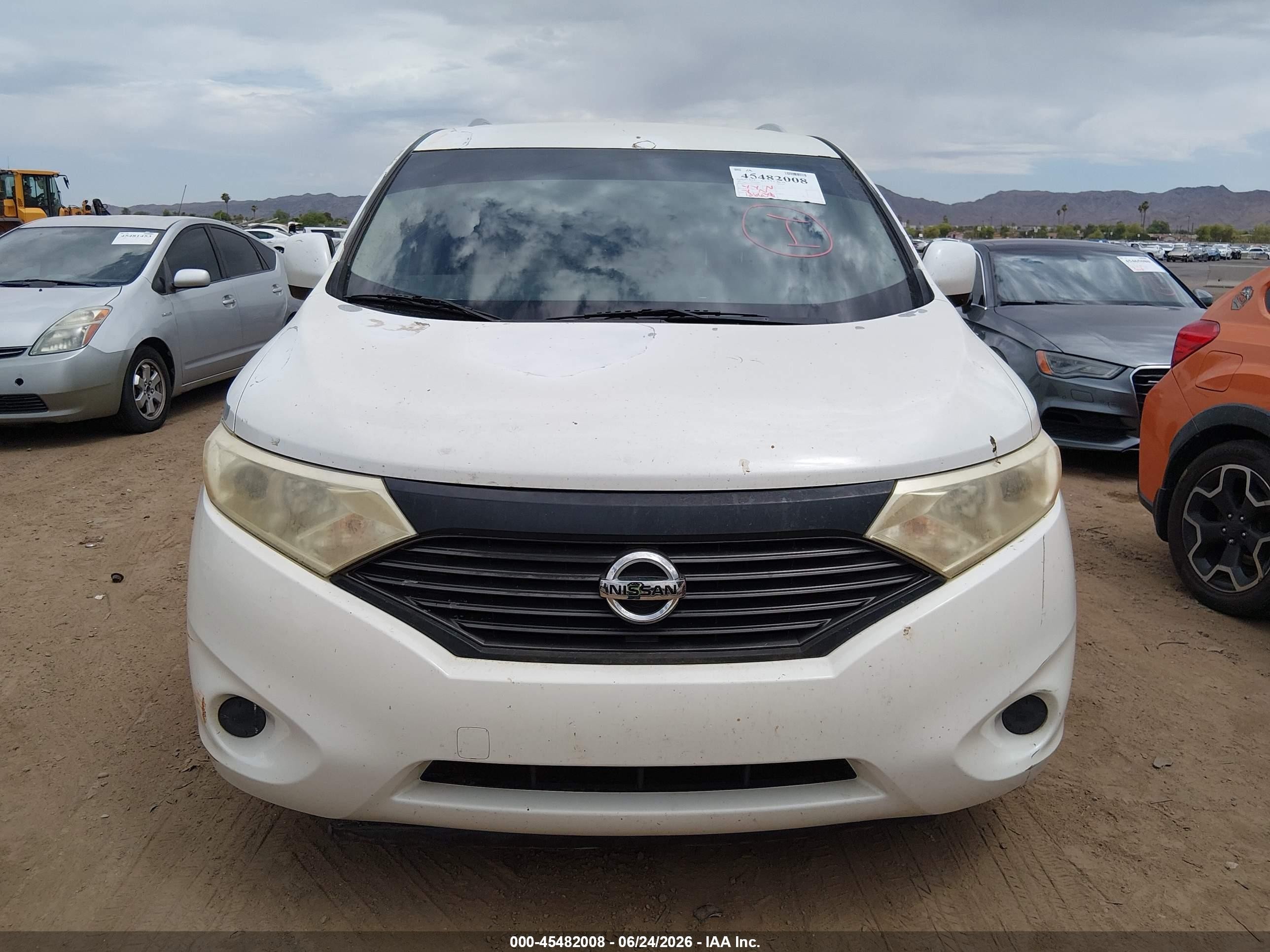 2014 Nissan Quest S Белый vin: JN8AE2KP0E9108136