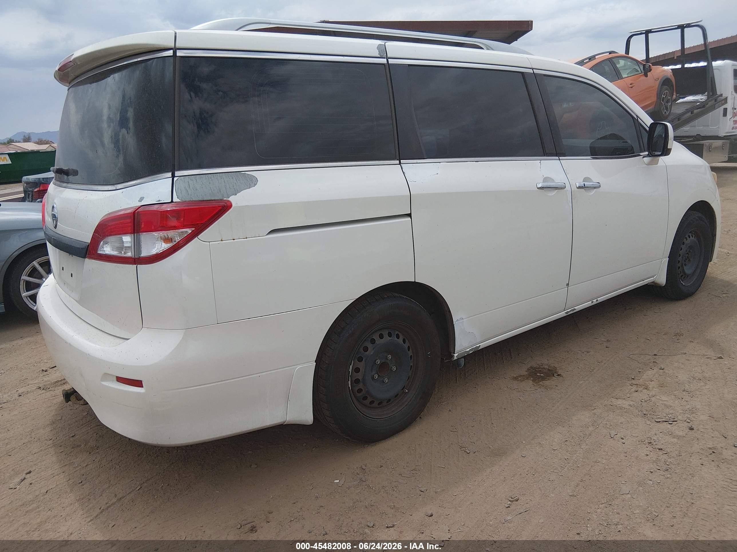 2014 Nissan Quest S Белый vin: JN8AE2KP0E9108136