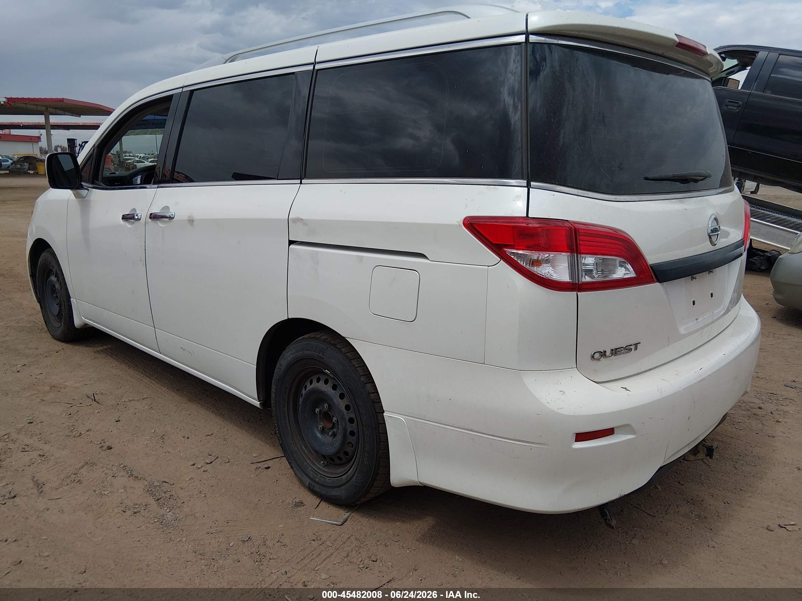 2014 Nissan Quest S Белый vin: JN8AE2KP0E9108136
