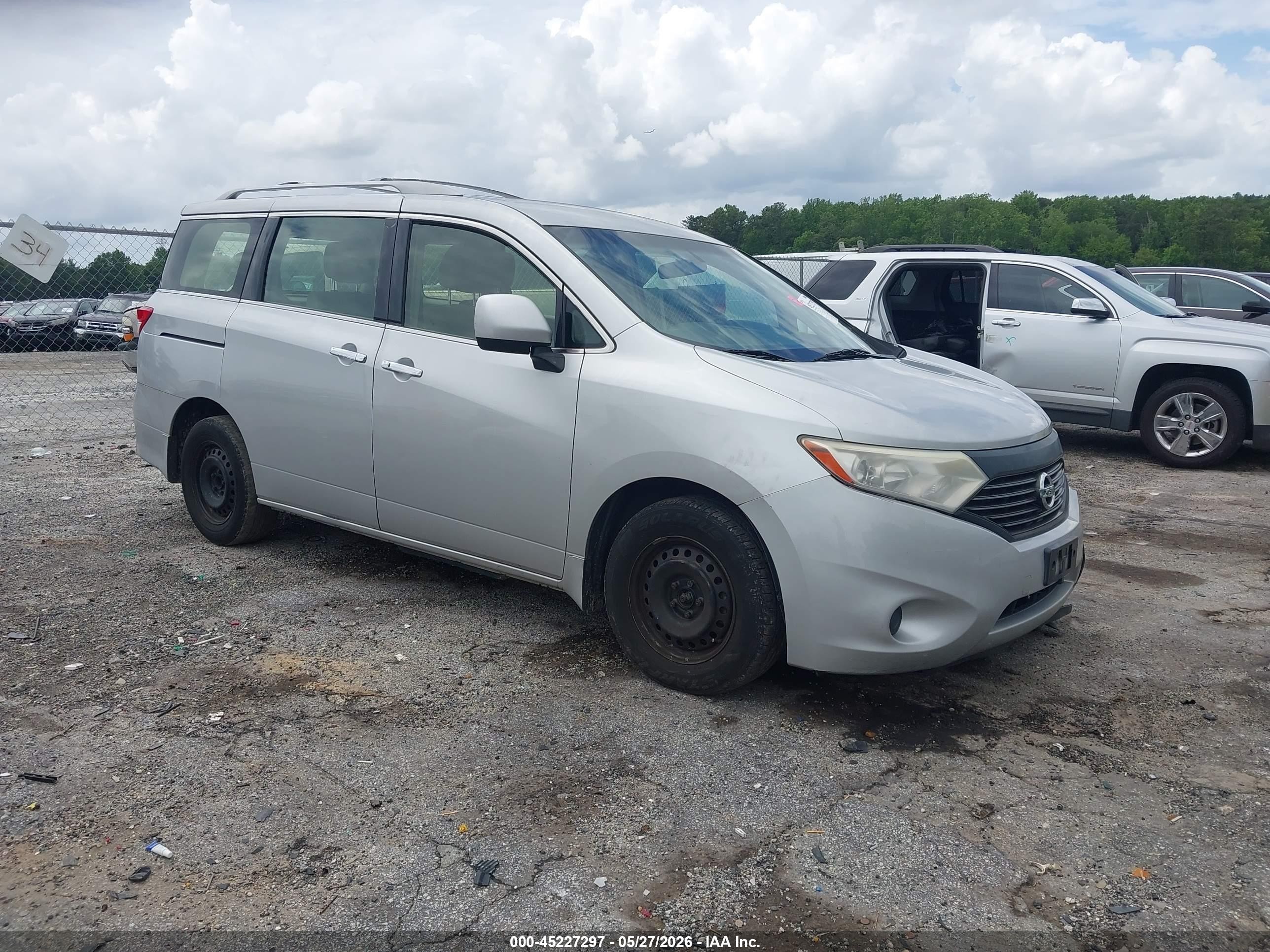 2015 Nissan Quest S Silver vin: JN8AE2KP0F9124936
