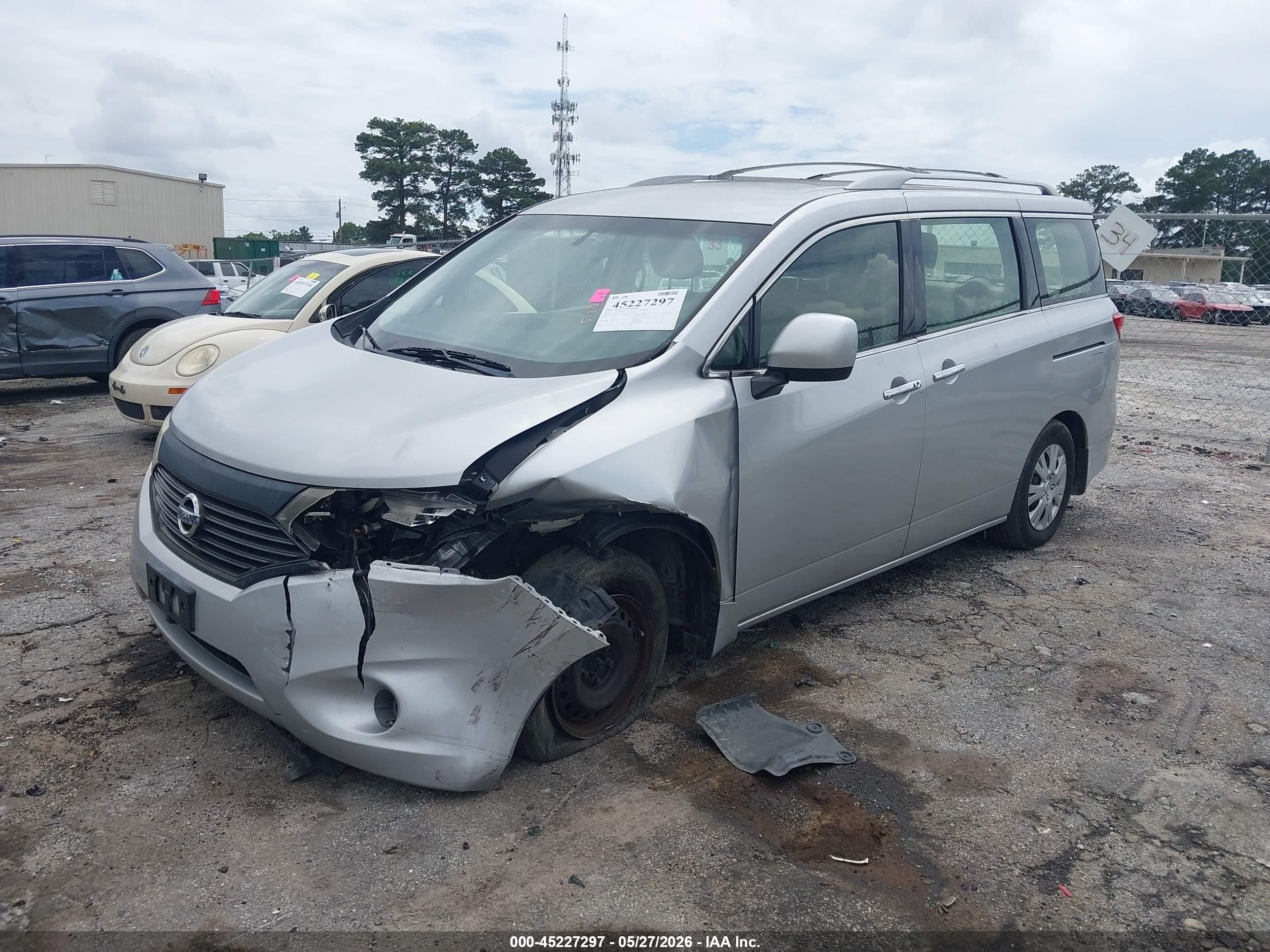 2015 Nissan Quest S Silver vin: JN8AE2KP0F9124936