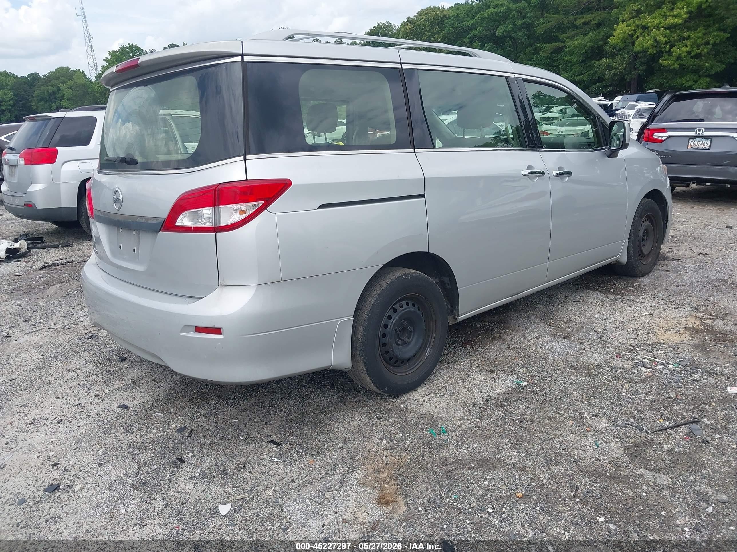 2015 Nissan Quest S Silver vin: JN8AE2KP0F9124936