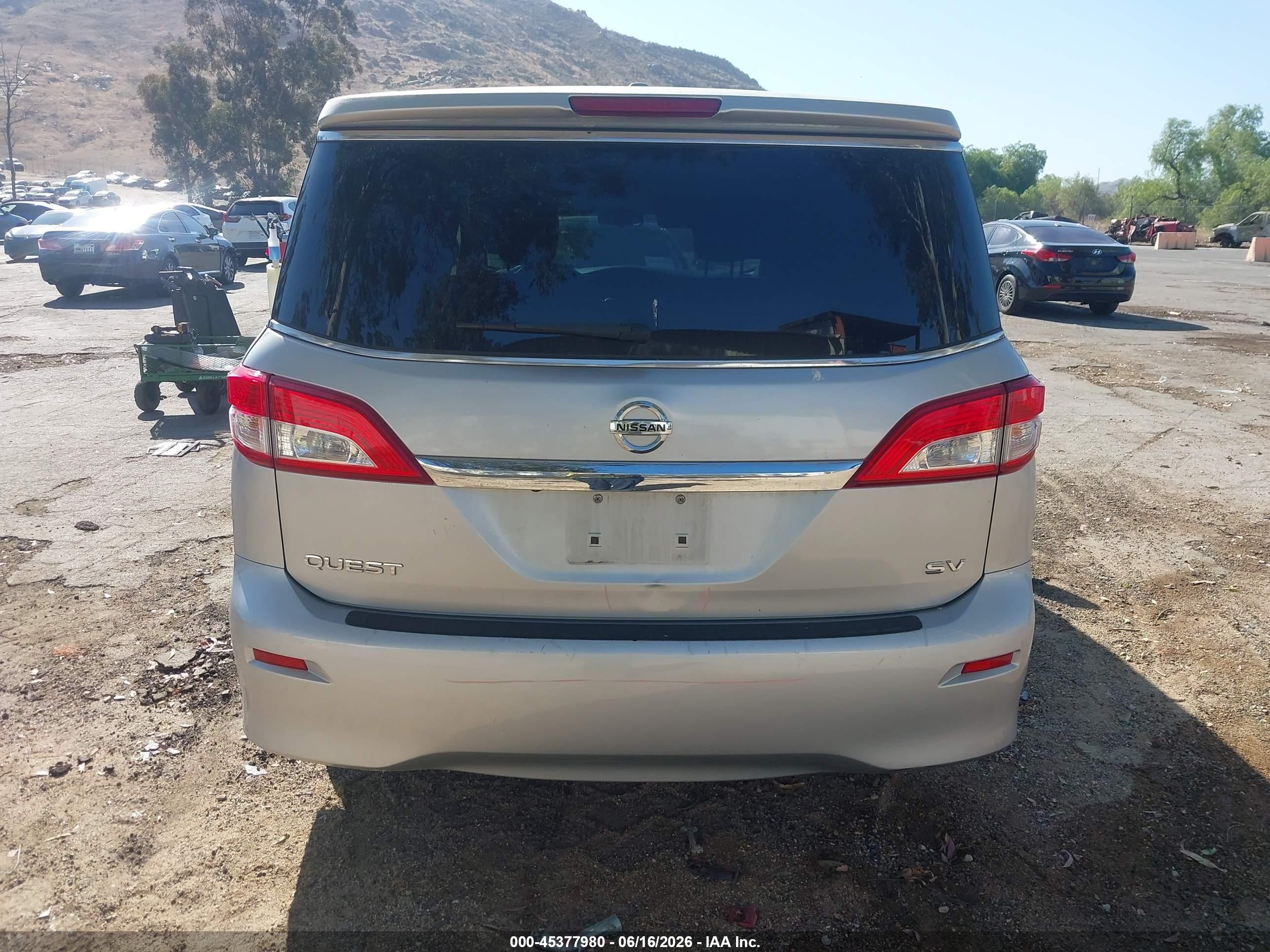 2015 Nissan Quest Platinum/s/sl/sv Silver vin: JN8AE2KP0F9127349