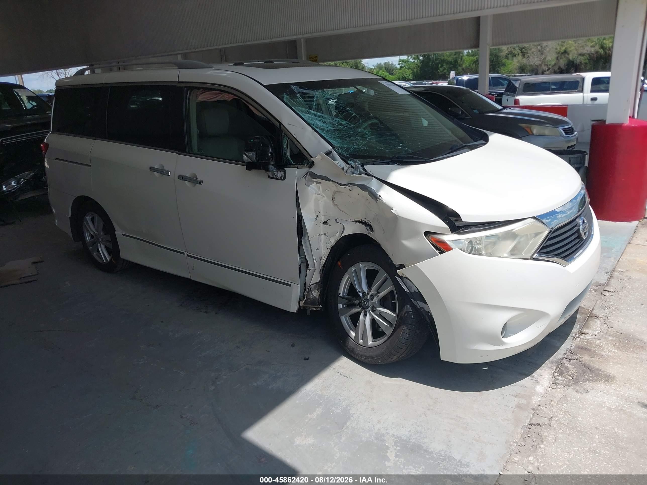 2015 Nissan Quest Platinum Белый vin: JN8AE2KP0F9128436