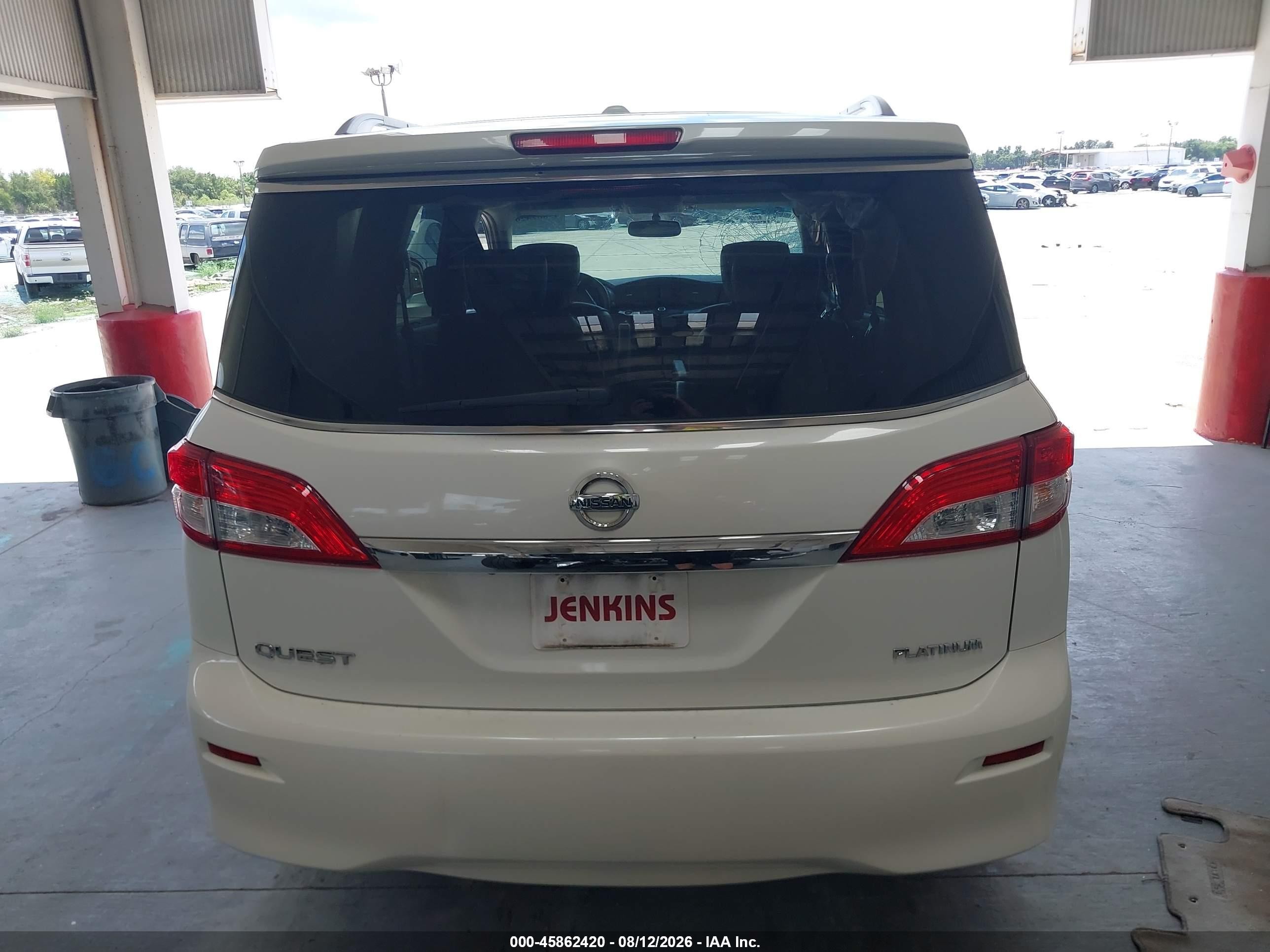 2015 Nissan Quest Platinum Белый vin: JN8AE2KP0F9128436