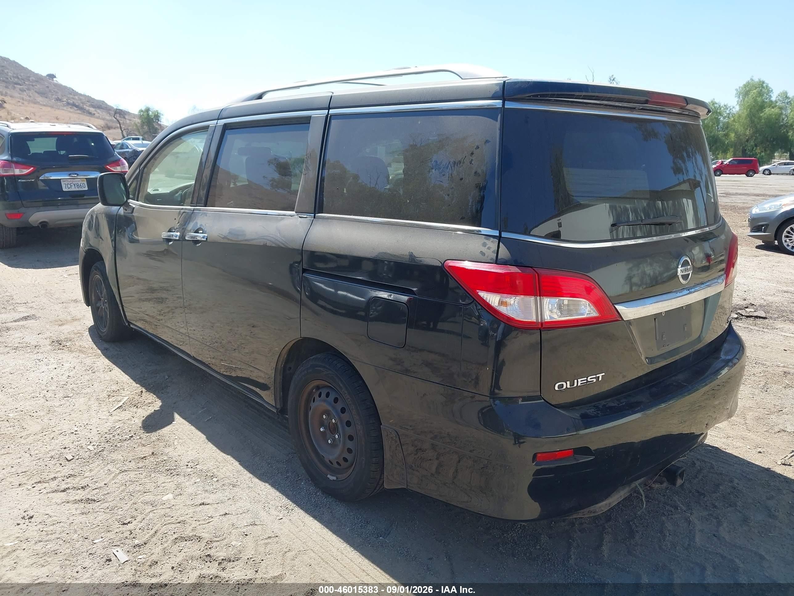 2015 Nissan Quest Sv Черный vin: JN8AE2KP0F9131675